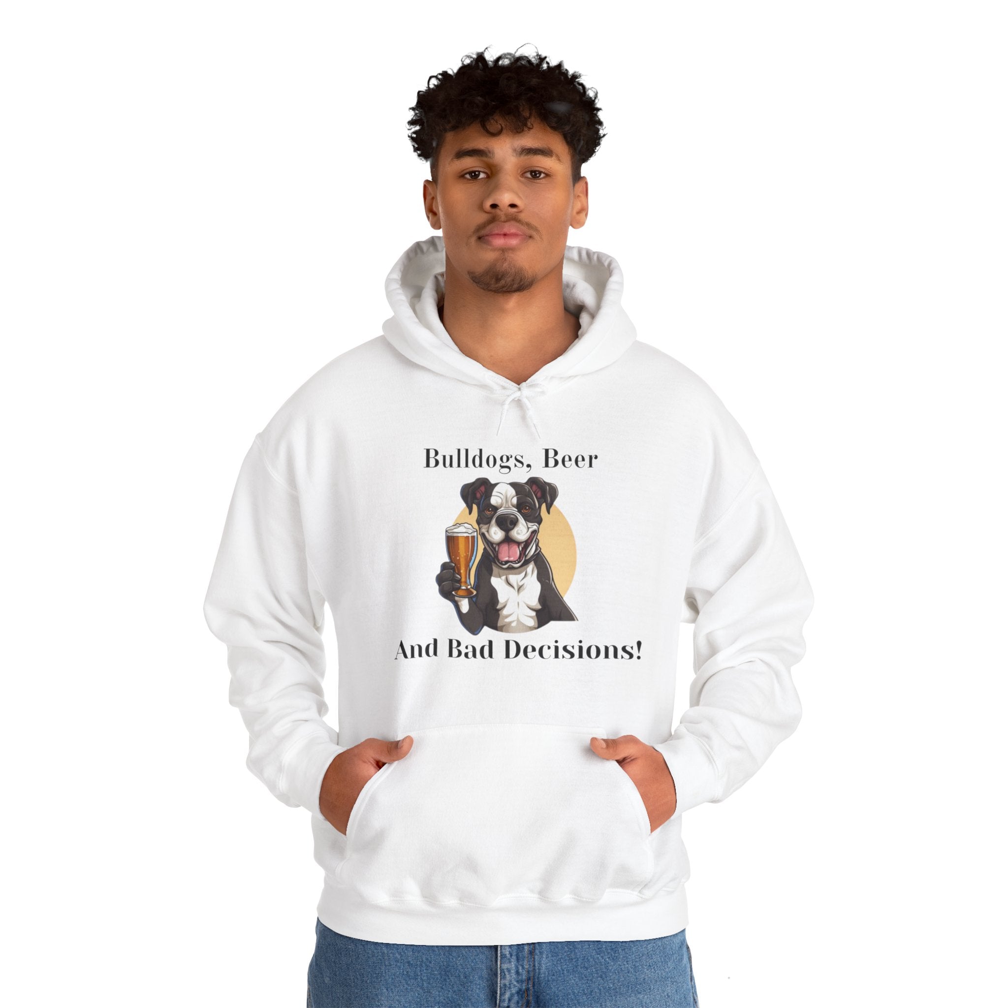 Bulldogs, Beer, and Bad Decisions" Hoodie - Your Go-To Gear for Mischievous Times! option 23 - English Bulldog mom gift | Tipsy Bully