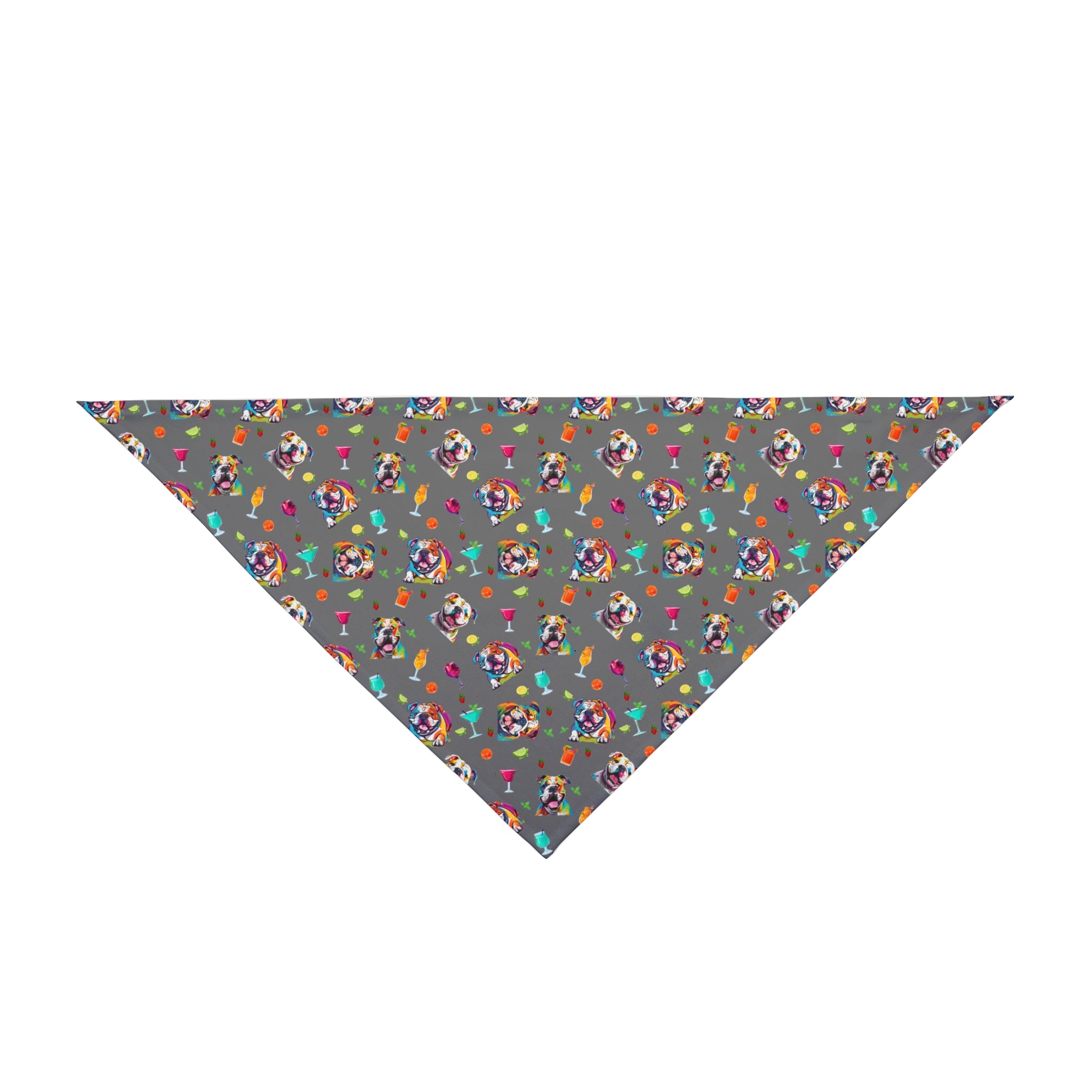 Tipsy Bully Summer Cocktail Bulldog Bandana (English/Grey)