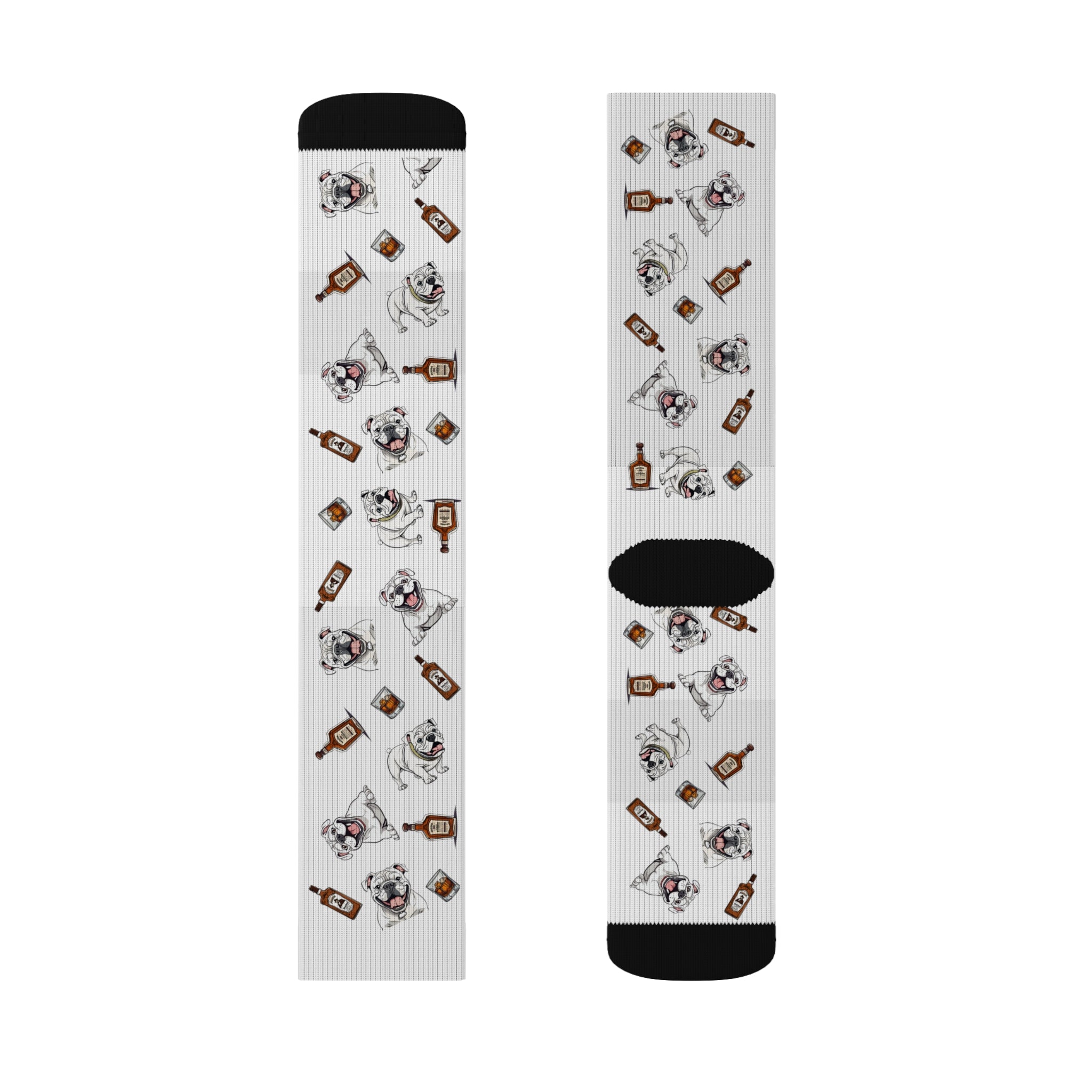 Tipsy Bully Bourbon & Bulldog Socks (English/White)