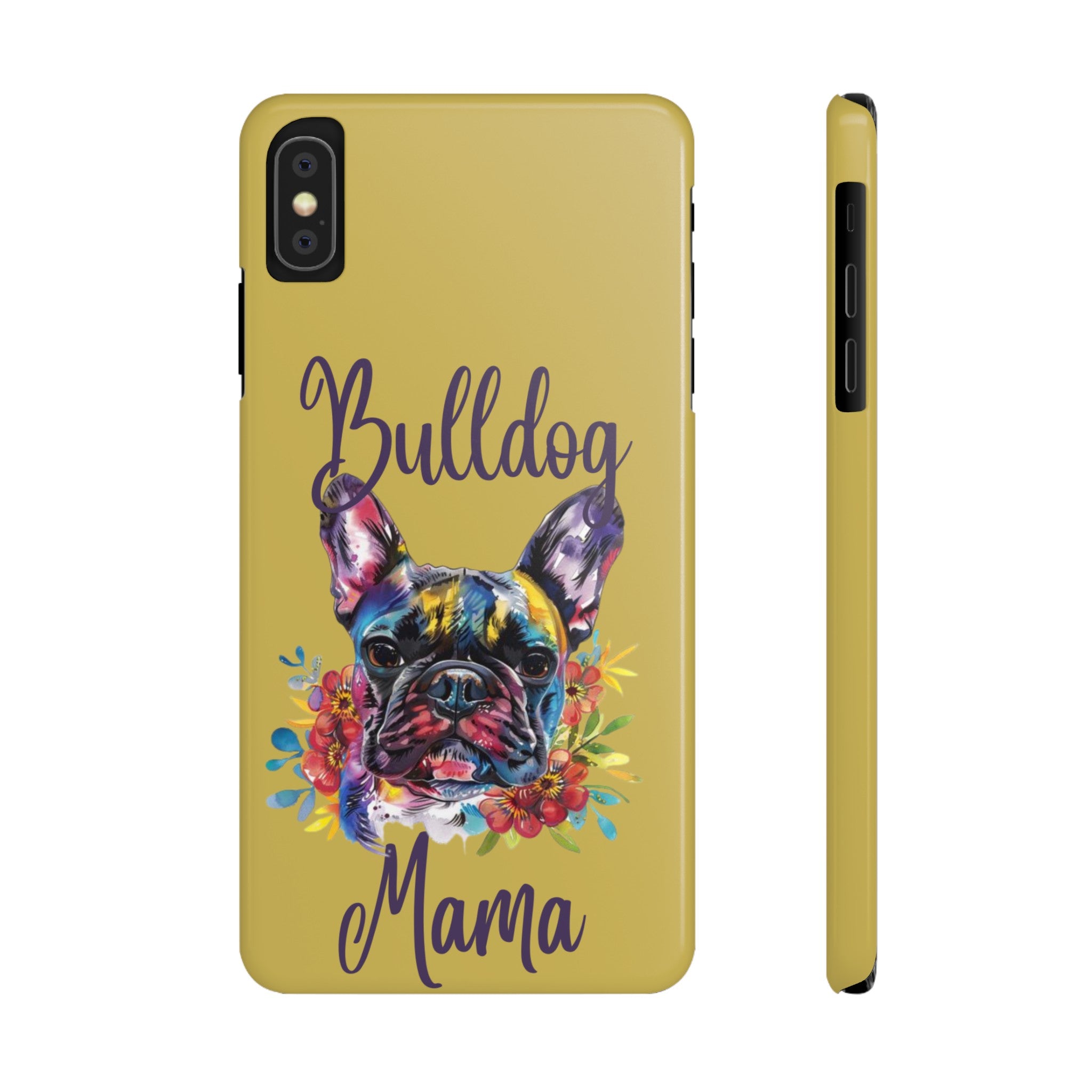 Bulldog Mama iPhone Cases (French/Lime)