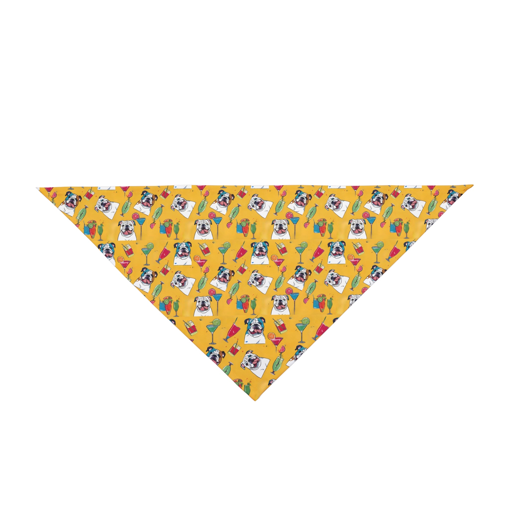 Tipsy Bully Summer Cocktail Bulldog Bandana (English/Yellow)