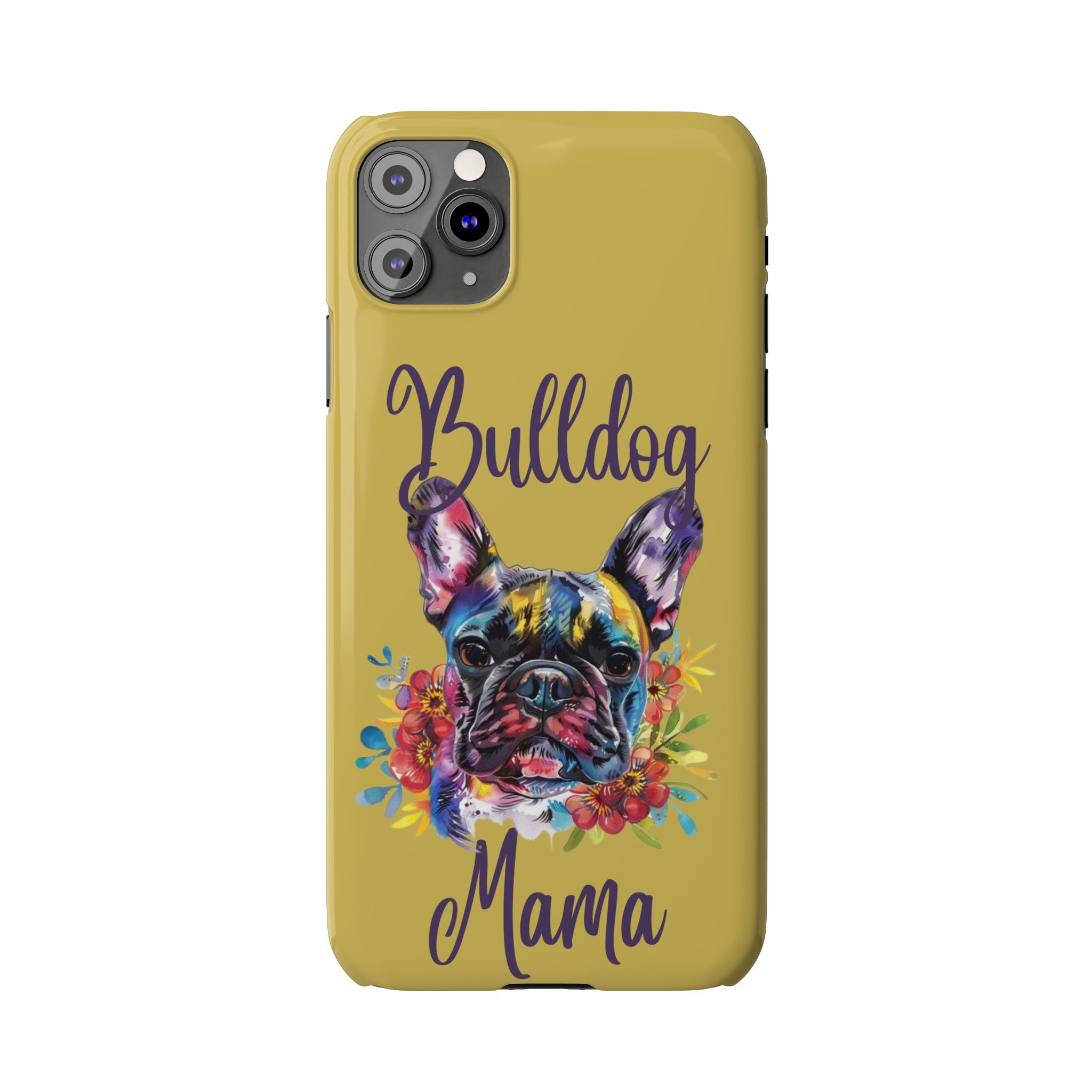 Bulldog Mama iPhone Cases (French/Lime)
