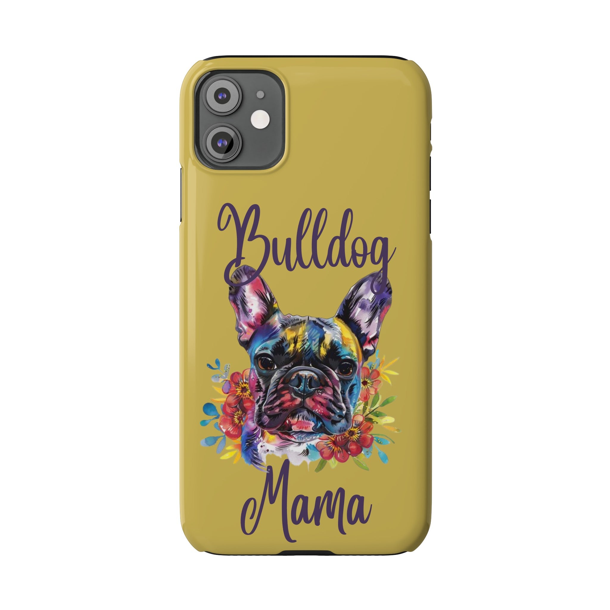 Bulldog Mama iPhone Cases (French/Lime)