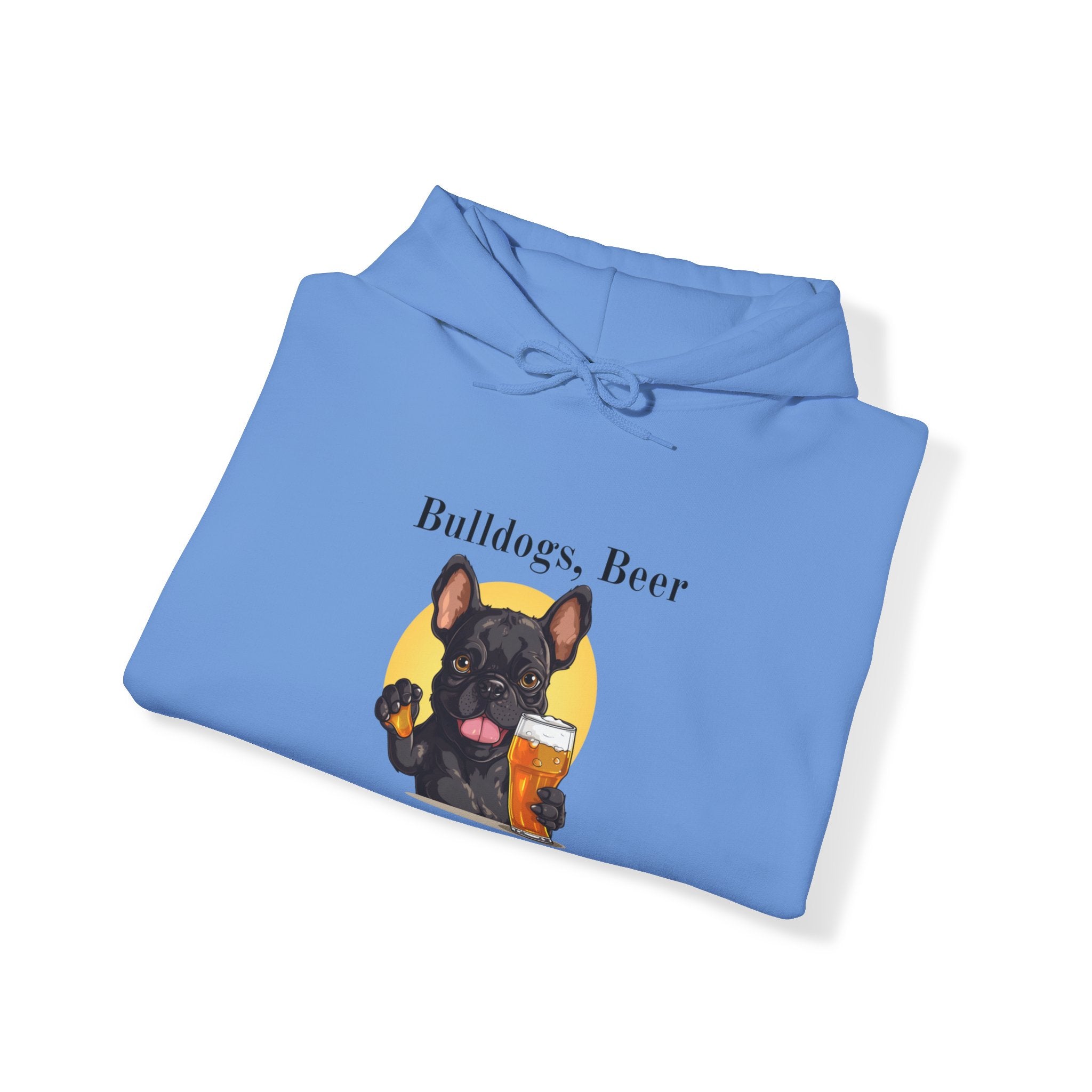 Bulldogs, Beer, and Bad Decisions" Hoodie - Your Go-To Gear for Mischievous Times! (French/Black)