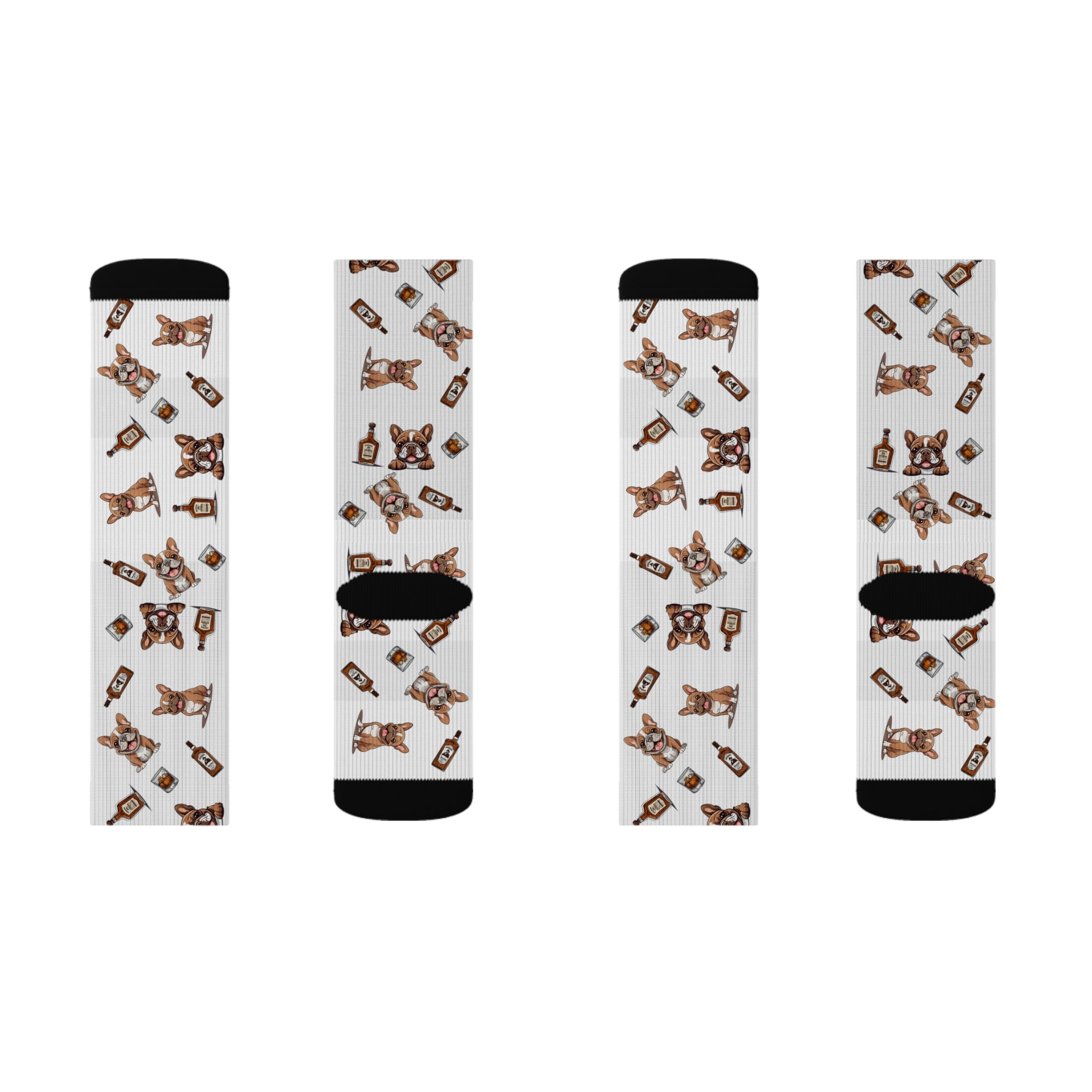 Tipsy Bully Bourbon & Bulldog Socks (French/Brown)