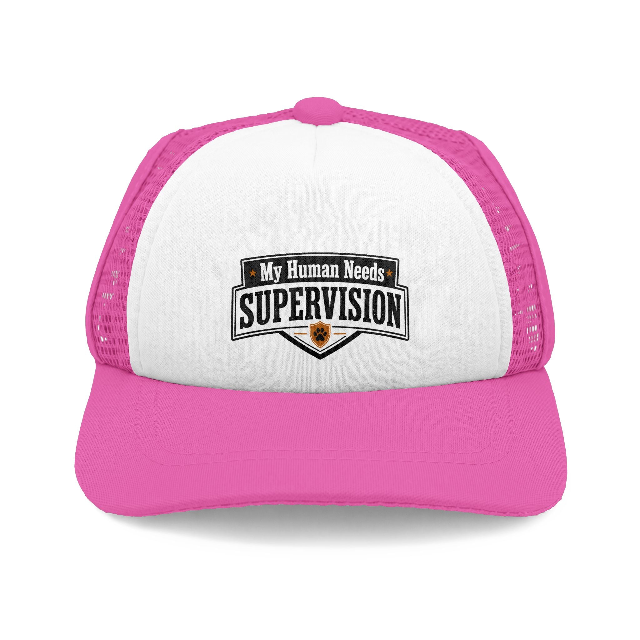"My Human Needs Supervision" Bulldog Trucker Hat (English/French)