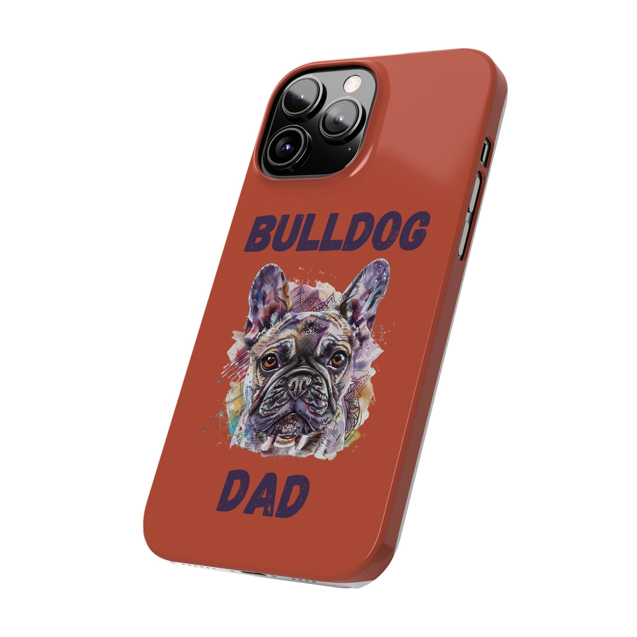 Bulldog Dad iPhone Cases (French/Orange)