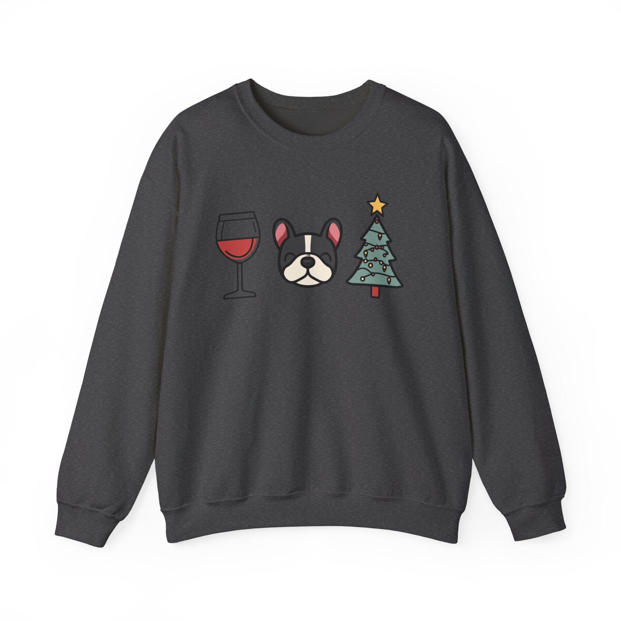 "Santa Paws & Merlot Cheer" Christmas Crewneck Sweatshirt - Unisex (French)