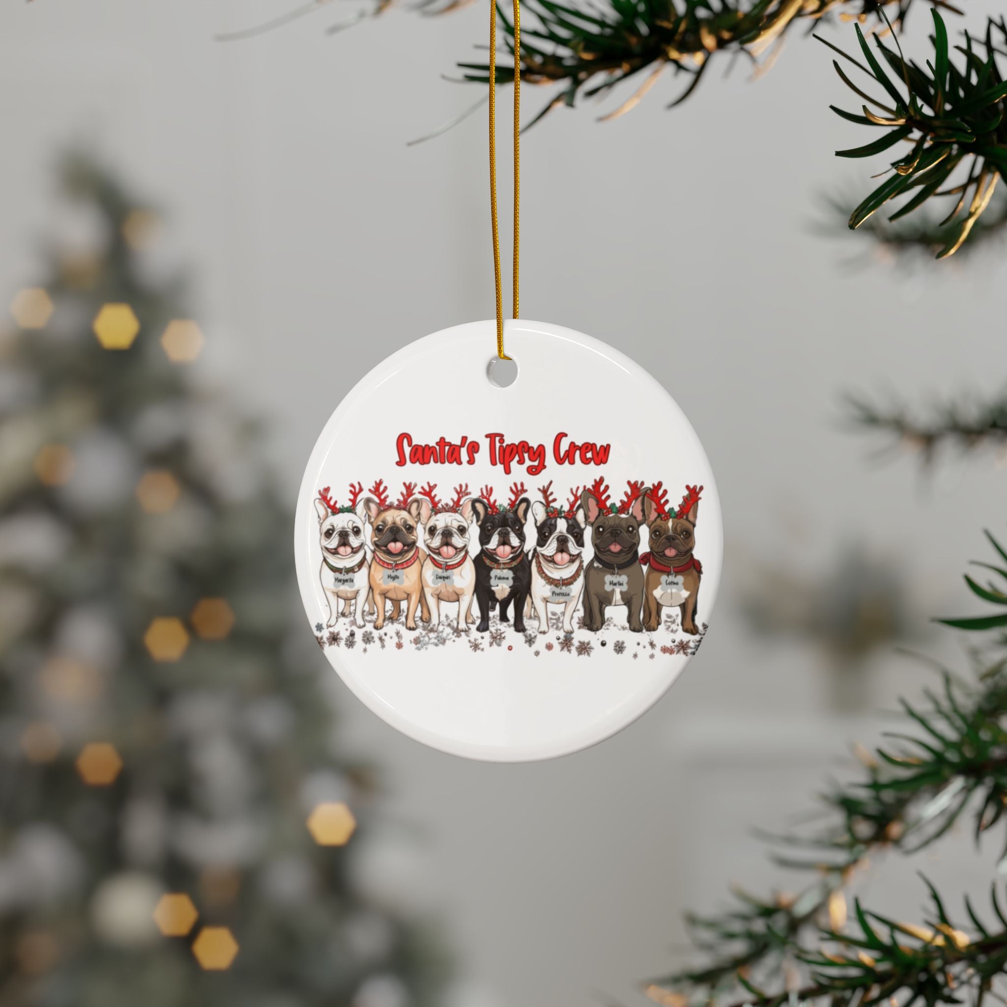 Santa's Tipsy Crew Christmas ornament (1pc, 3pcs, 5pcs, 10pcs/French)