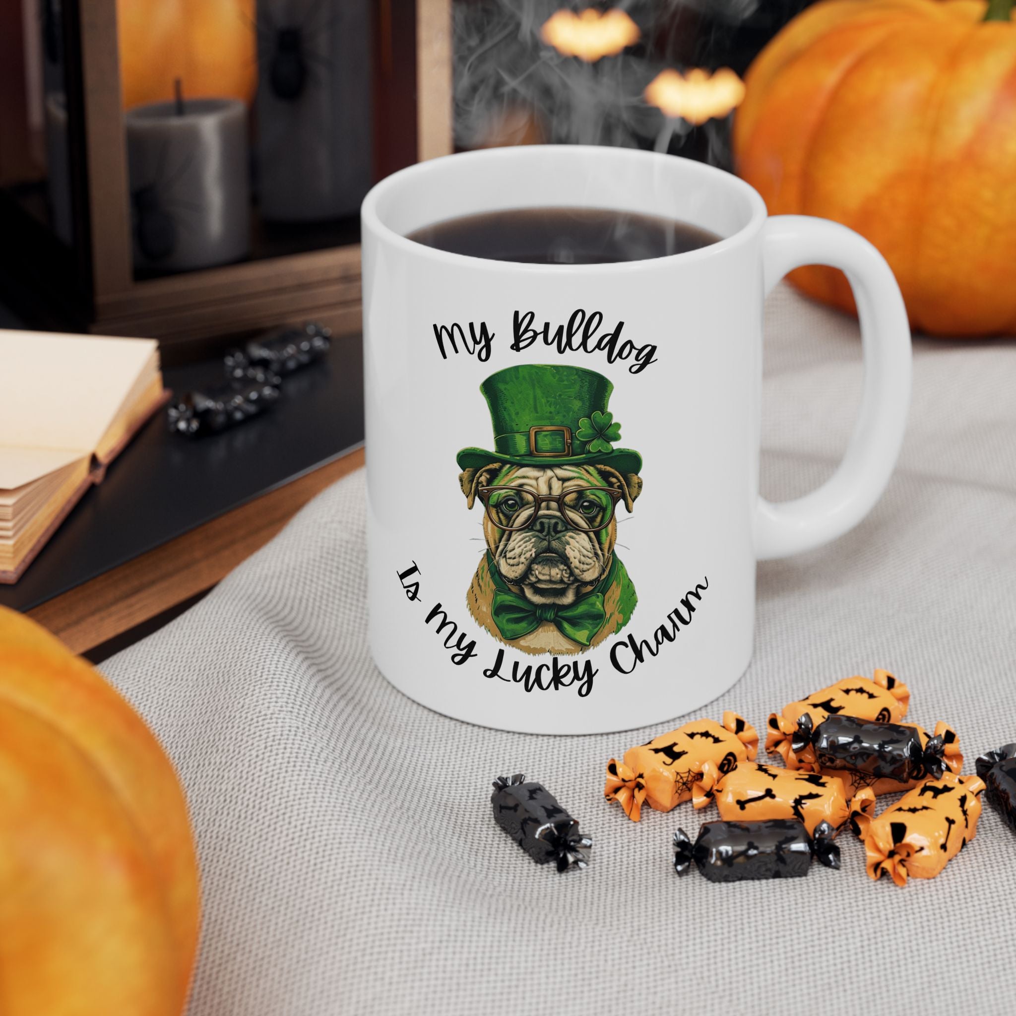 Bulldog St. Patrick's Day Coffee Mug (English)