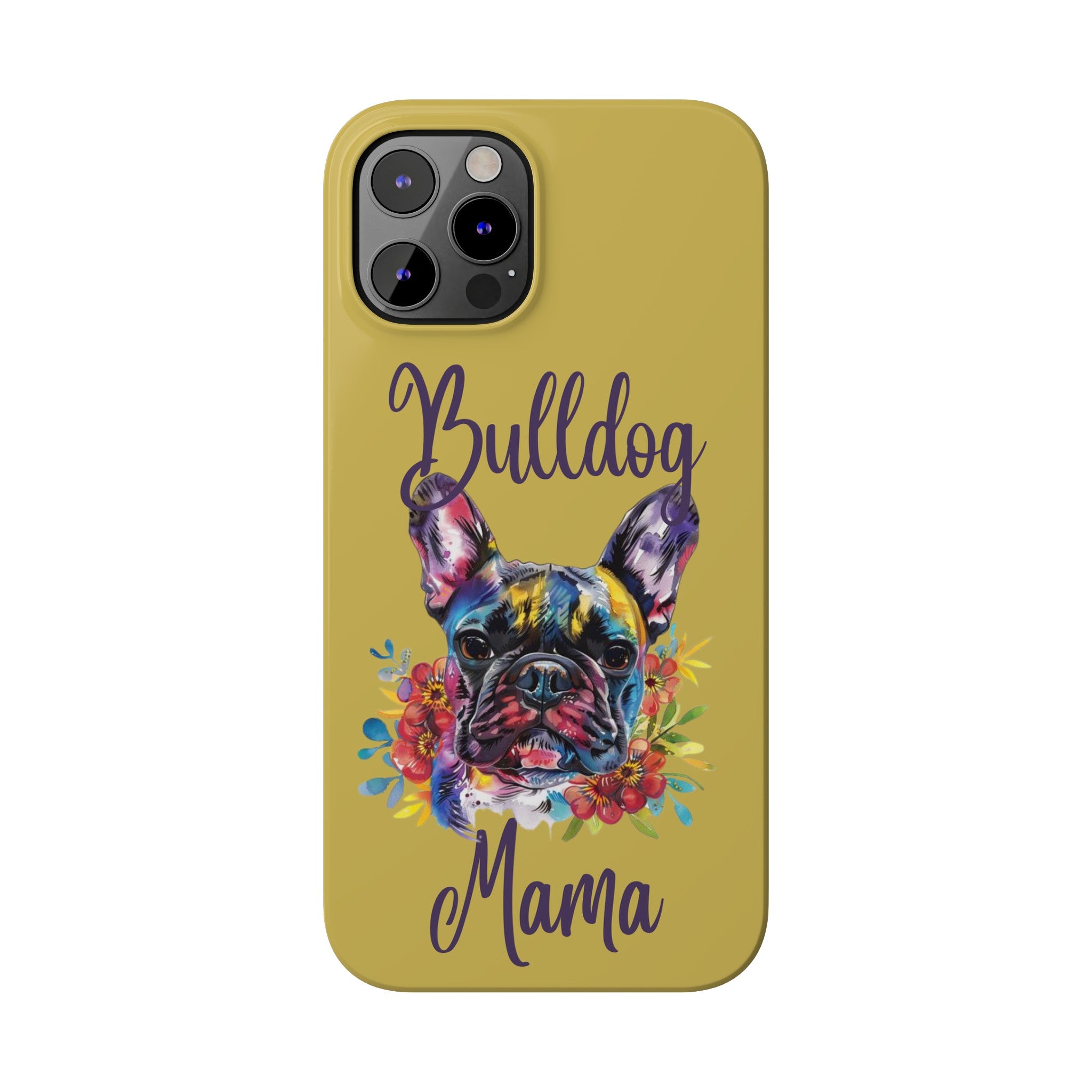 Bulldog Mama iPhone Cases (French/Lime)