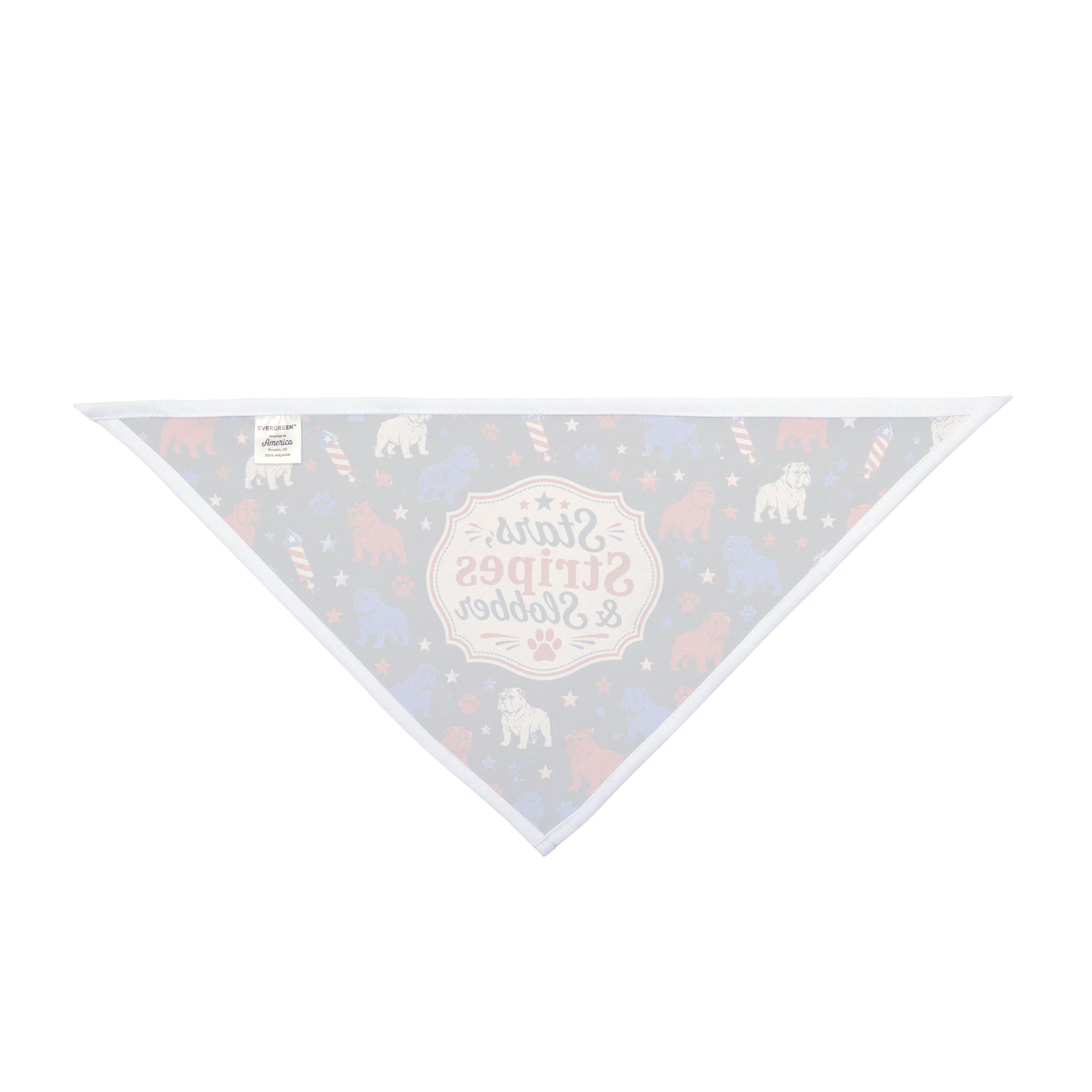 Stars, Stripes and Slobber 4th of July Dog Bandana (English)