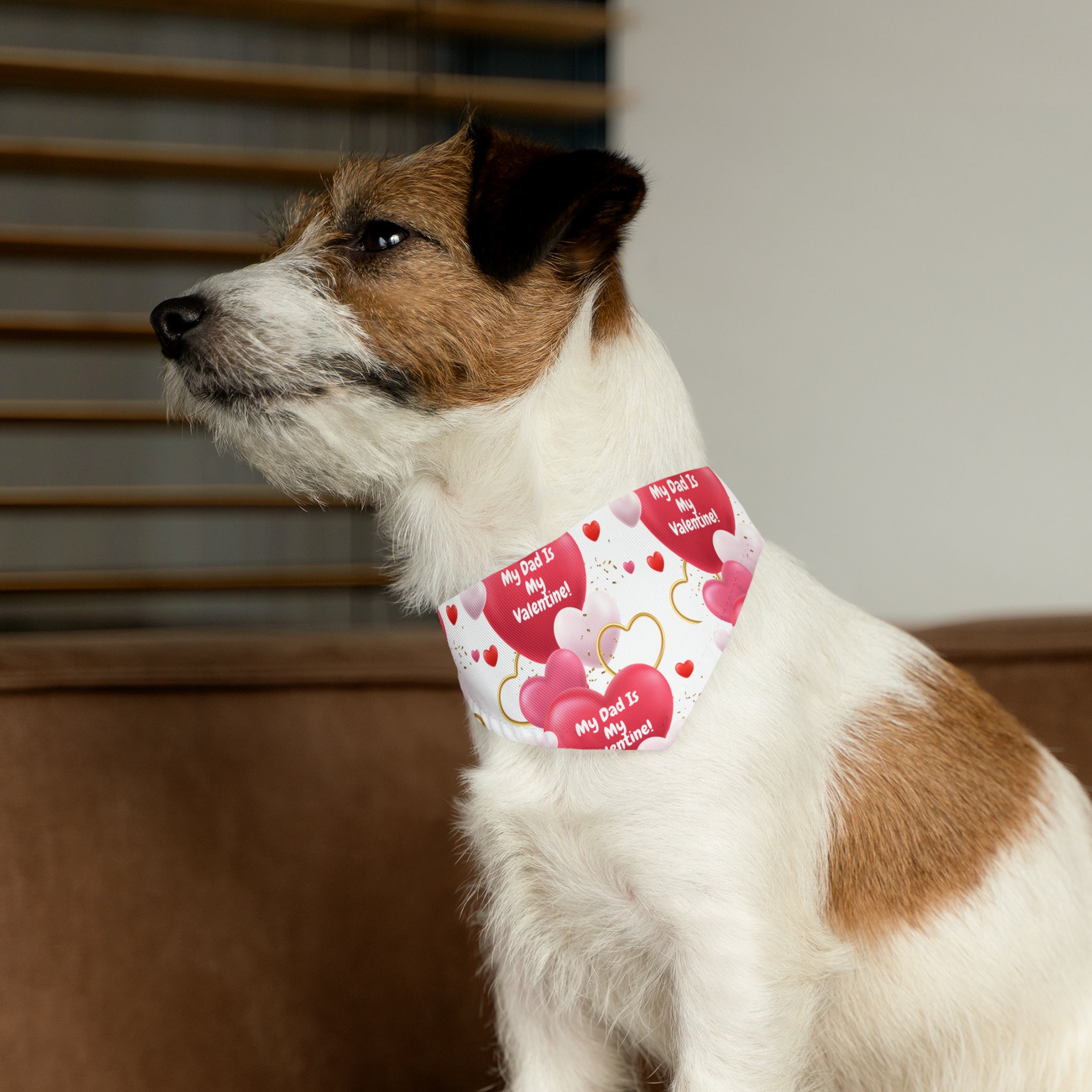 My Dad is My Valentine" - Adorable Valentine's Day Dog Bandana