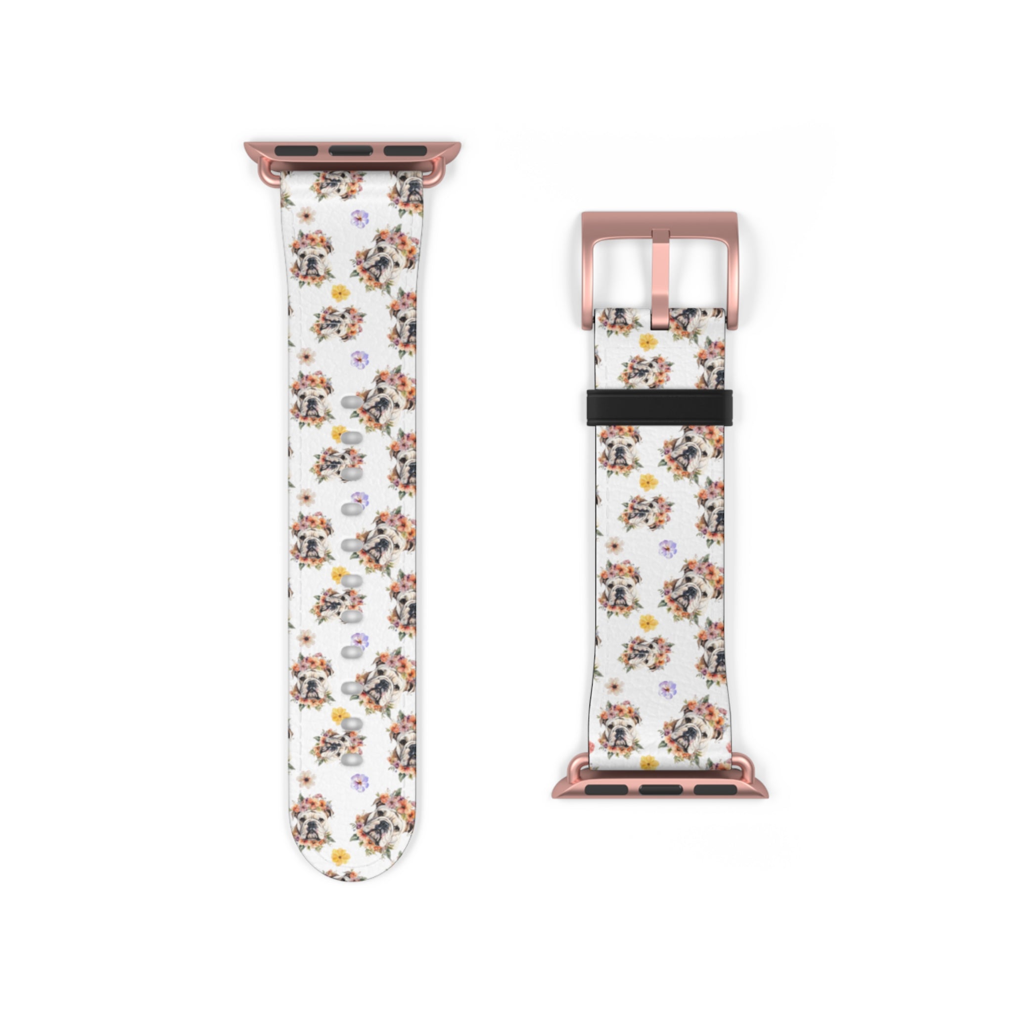 Bulldog Apple Watch Bands (English/Flower)