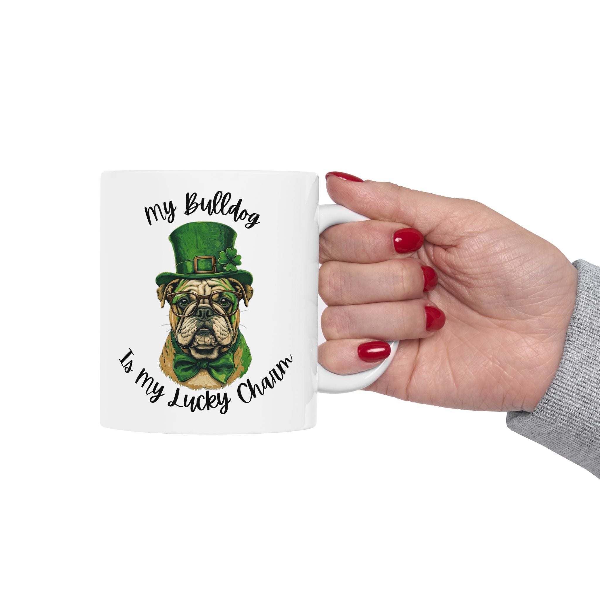 Bulldog St. Patrick's Day Coffee Mug (English)
