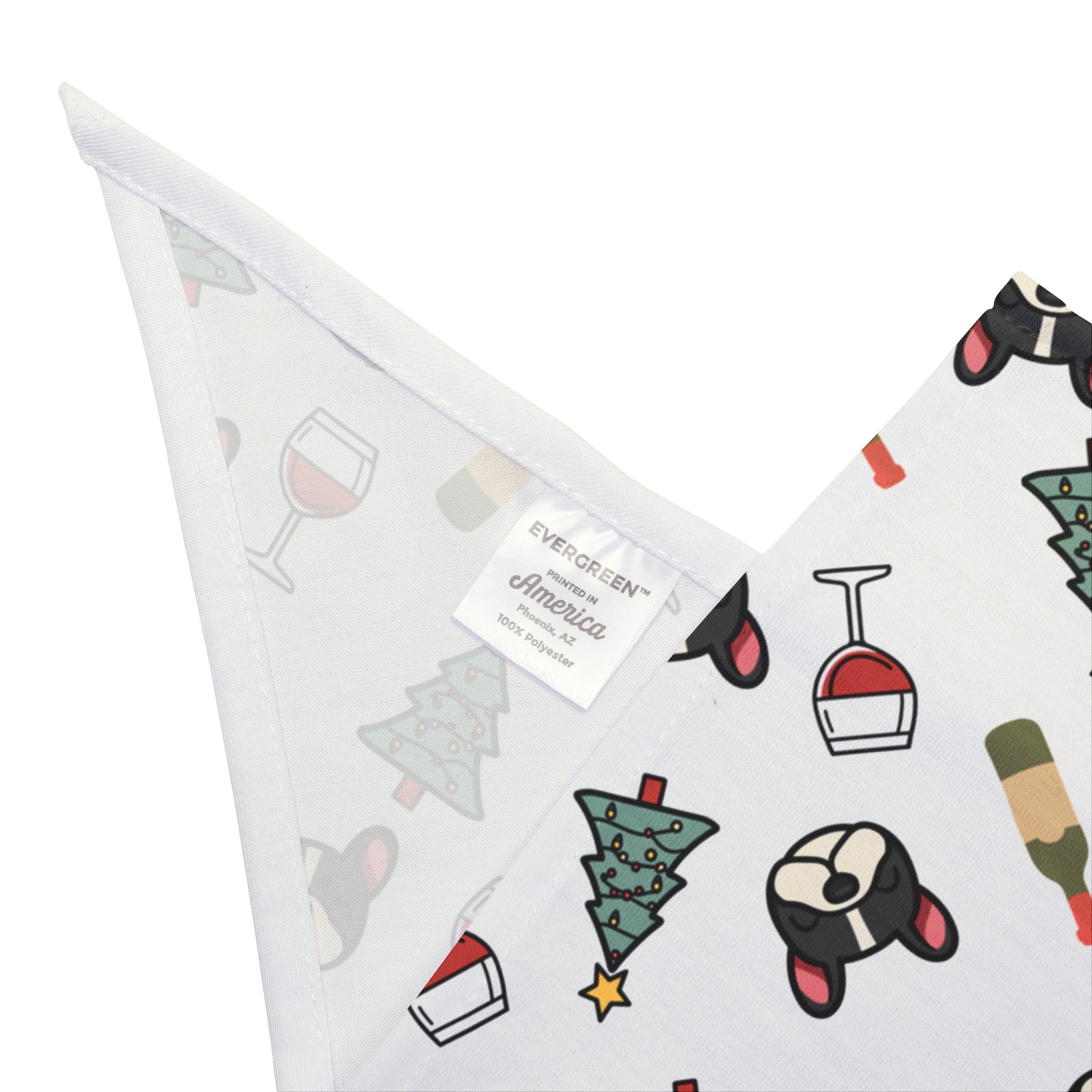 Santa Paws & Merlot Cheer Dog Bandana (French)