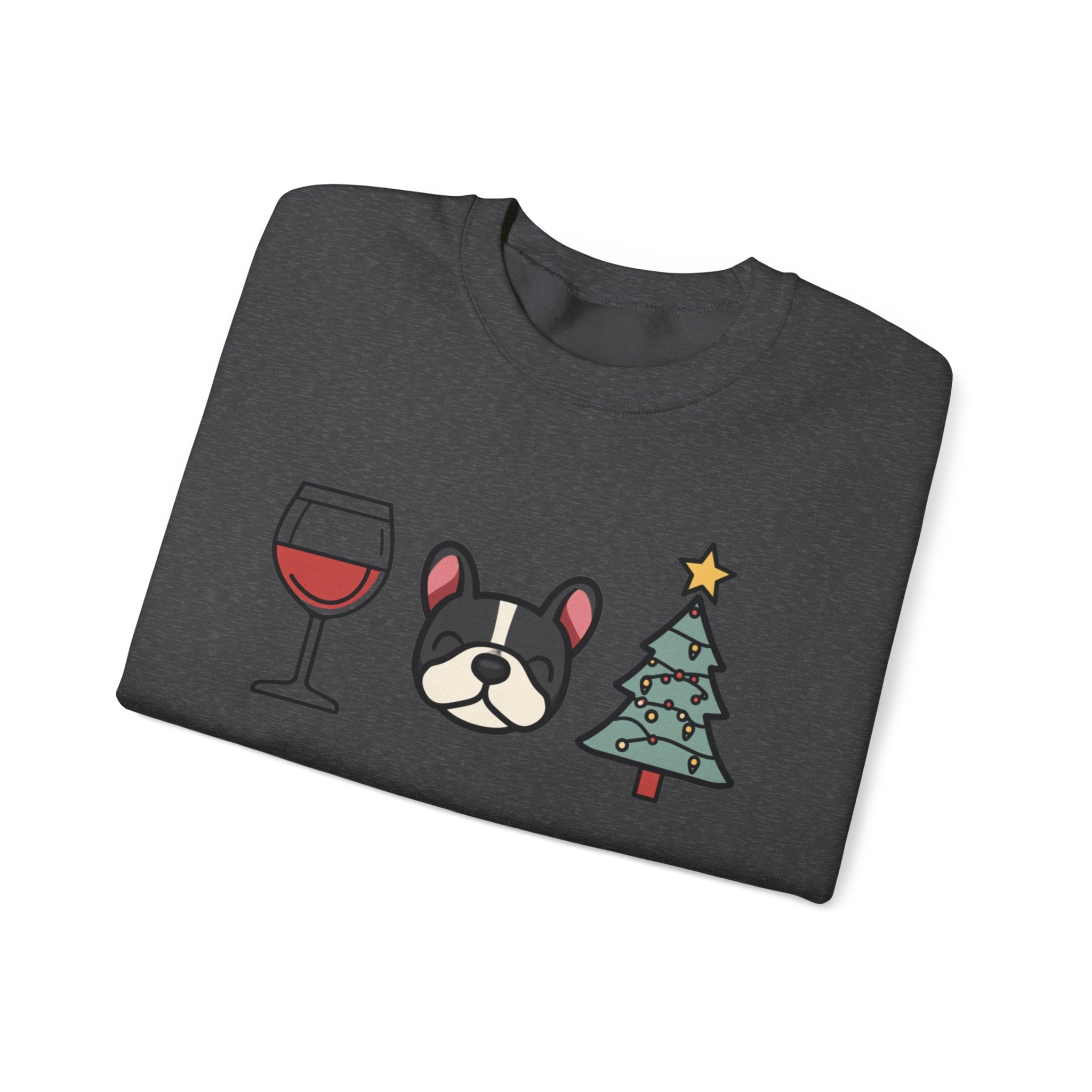 "Santa Paws & Merlot Cheer" Christmas Crewneck Sweatshirt - Unisex (French)