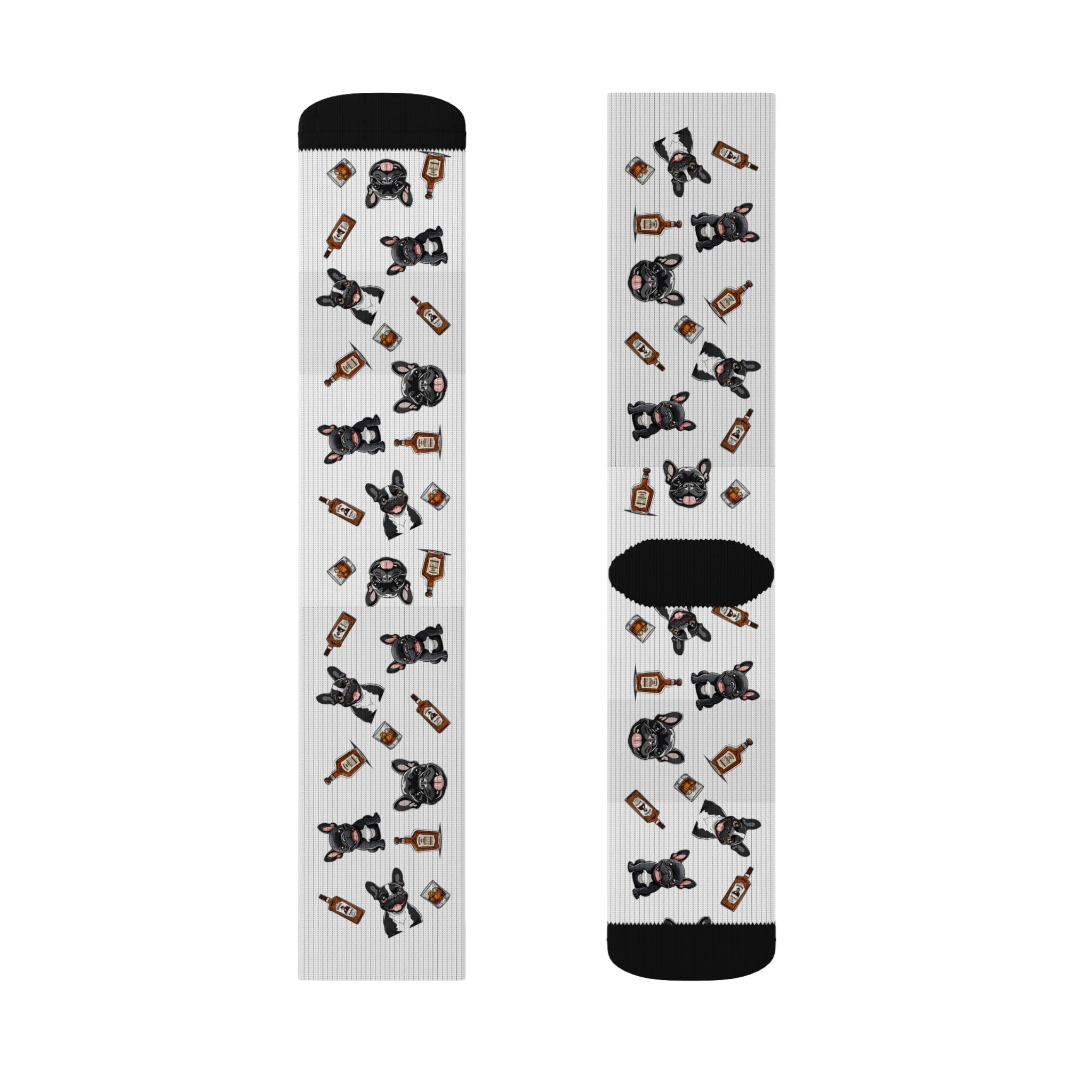 Tipsy Bully Bourbon & Bulldog Socks (French/Black)