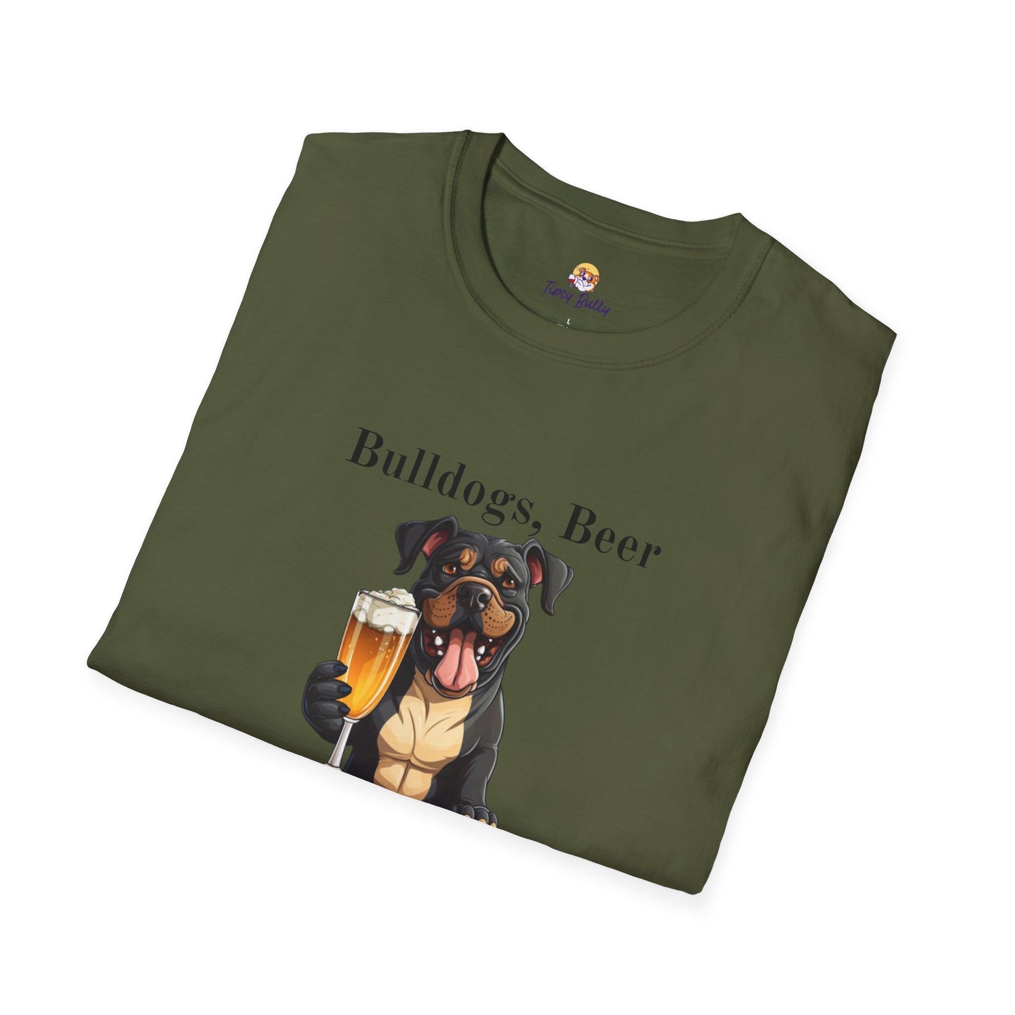 Bulldogs, Beer, and Bad Decisions" Unisex T-Shirt by Tipsy Bully option 25 - English Bulldog mom gift | Tipsy Bully