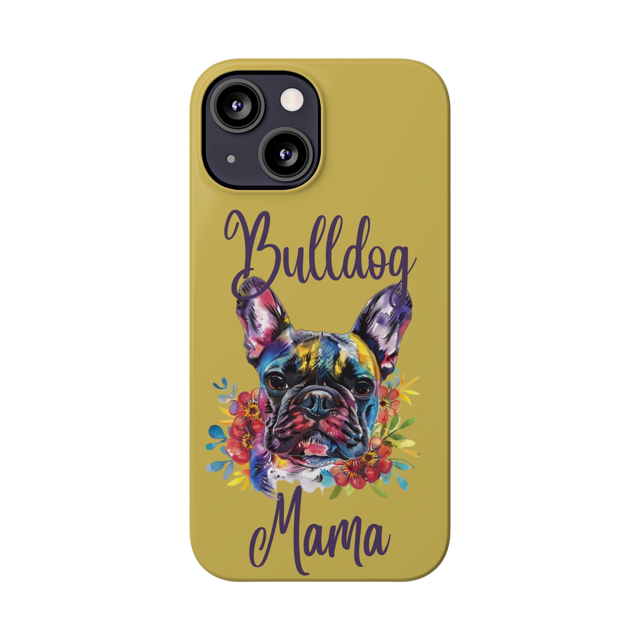 Bulldog Mama iPhone Cases (French/Lime)