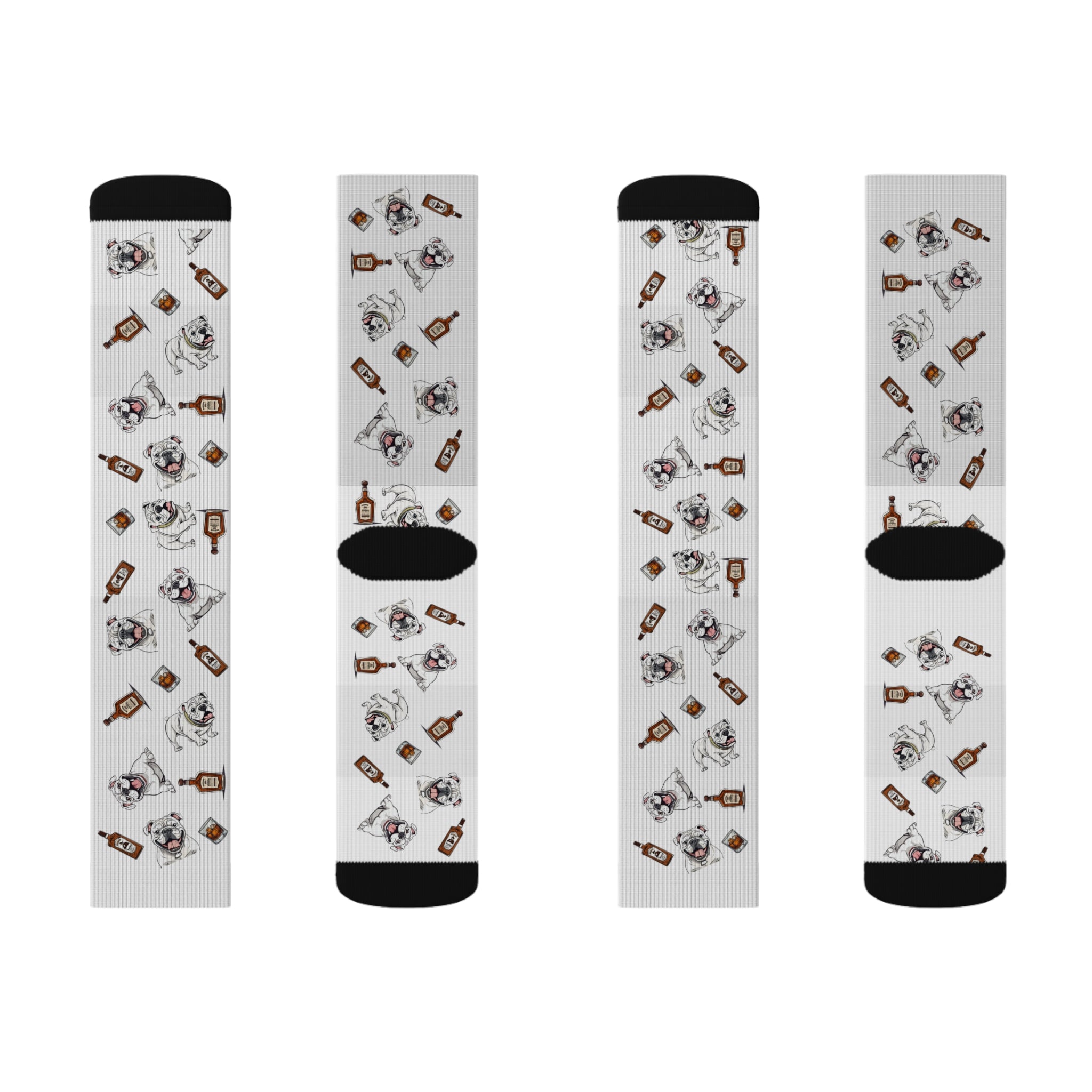 Tipsy Bully Bourbon & Bulldog Socks (English/White)