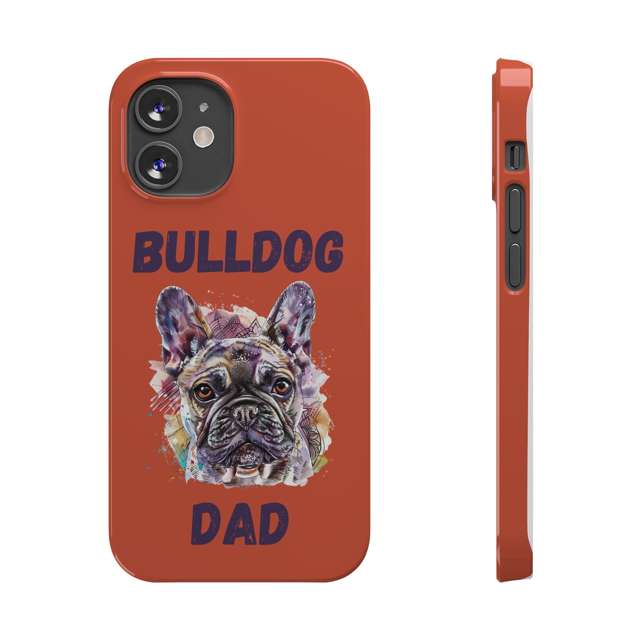 Bulldog Dad iPhone Cases (French/Orange)