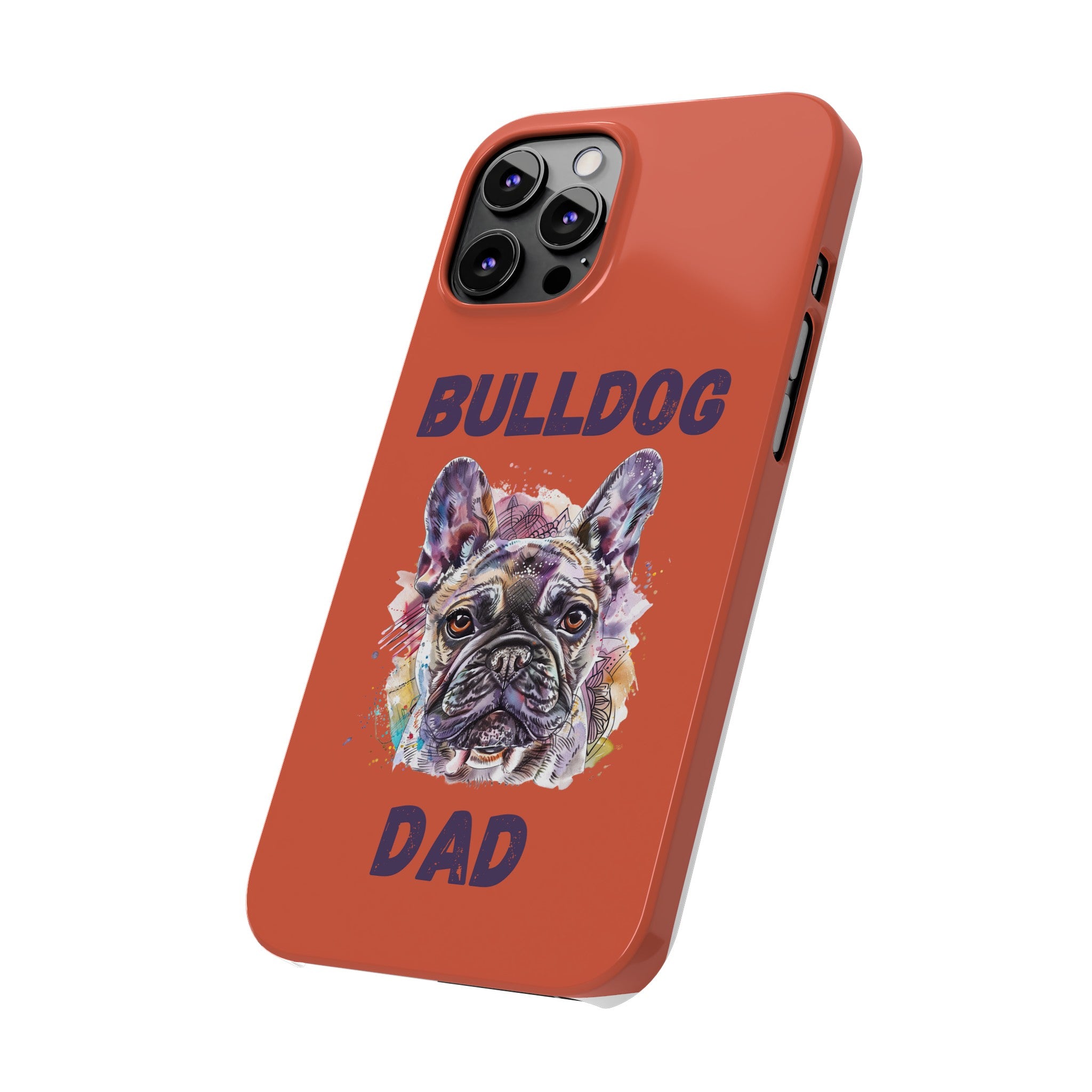 Bulldog Dad iPhone Cases (French/Orange)