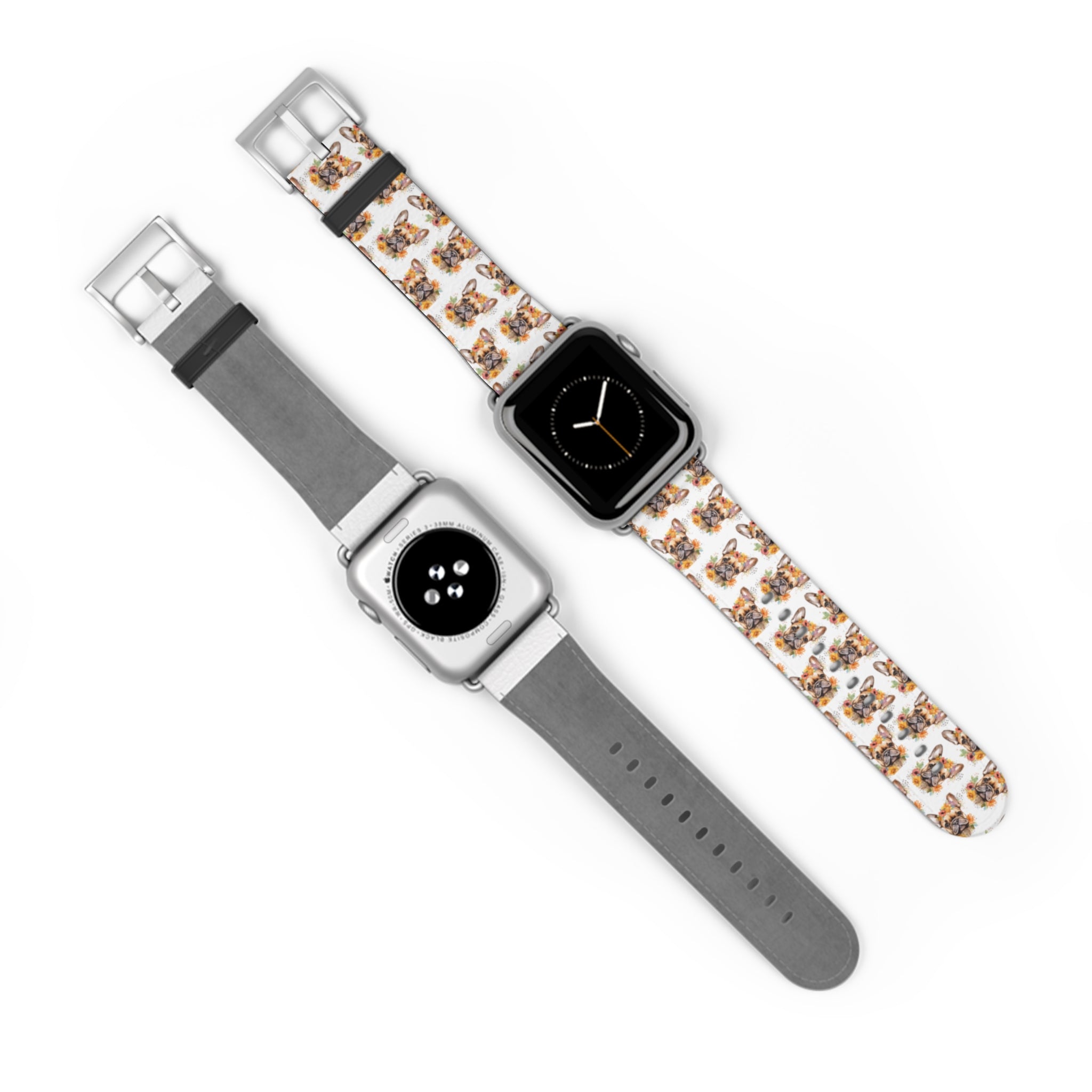 Bulldog Apple Watch Bands (French/Flower)