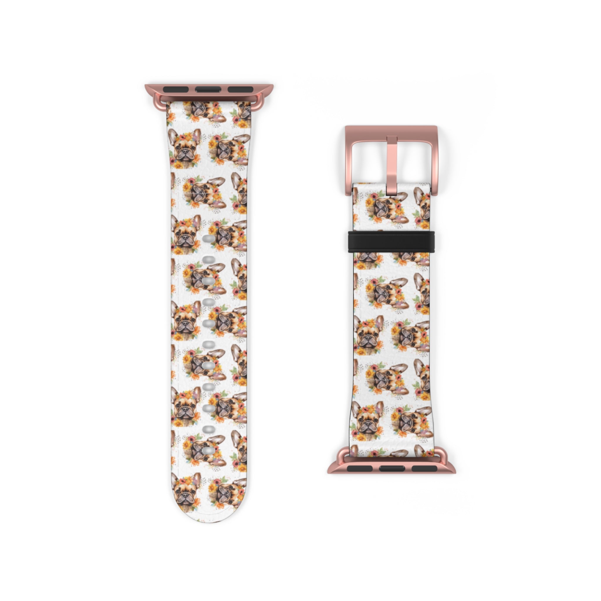 Bulldog Apple Watch Bands (French/Flower)