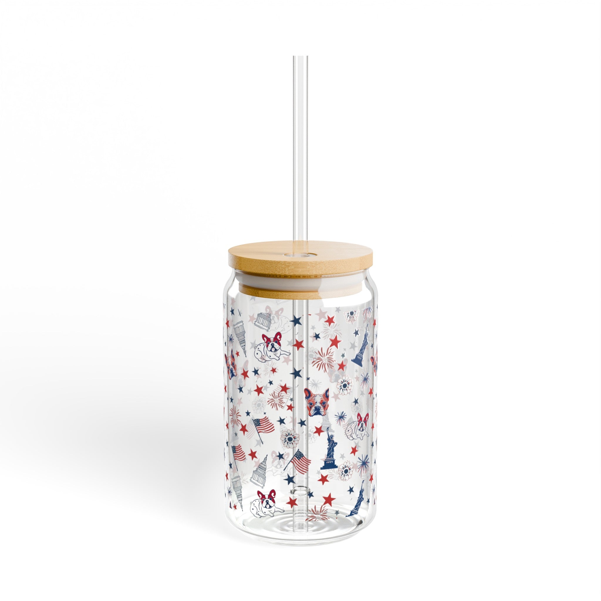 "Red, White & Drool" Sipper Glass (French)