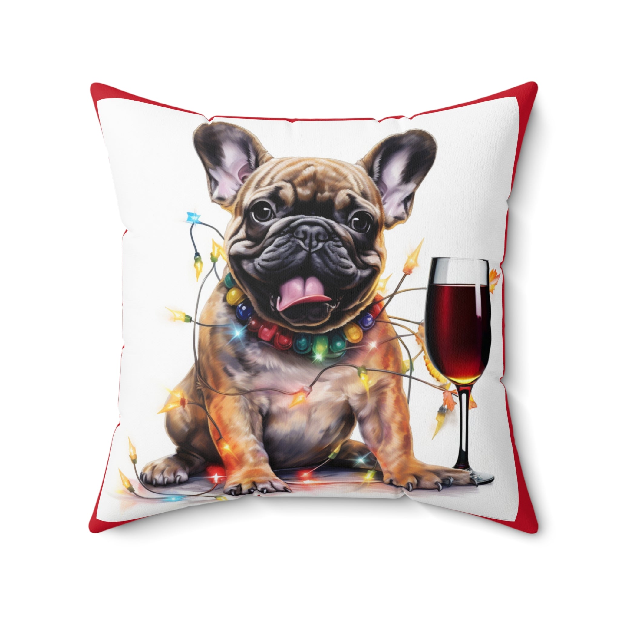 Tipsy Bully Holiday Pillow (Brown French-Red)