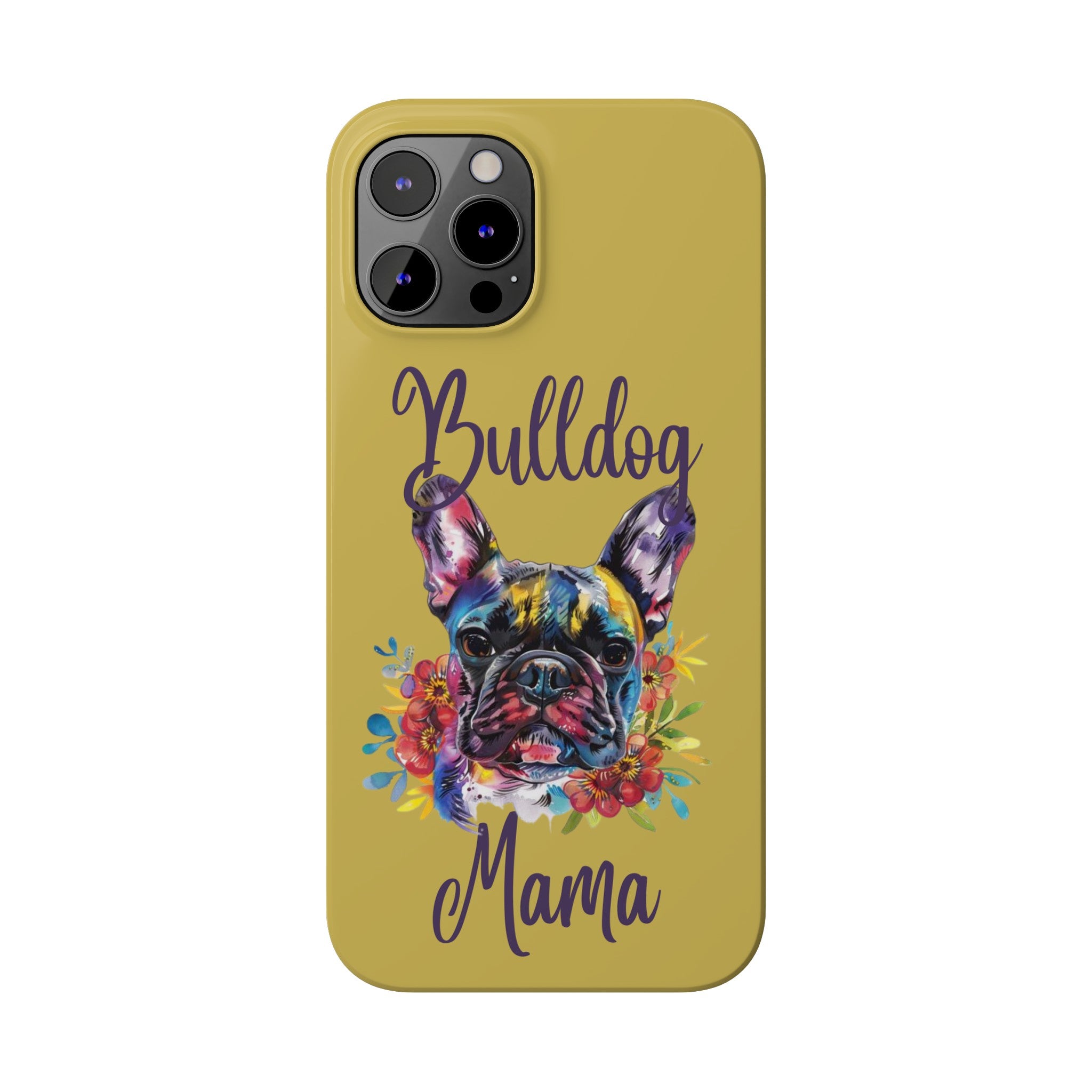 Bulldog Mama iPhone Cases (French/Lime)