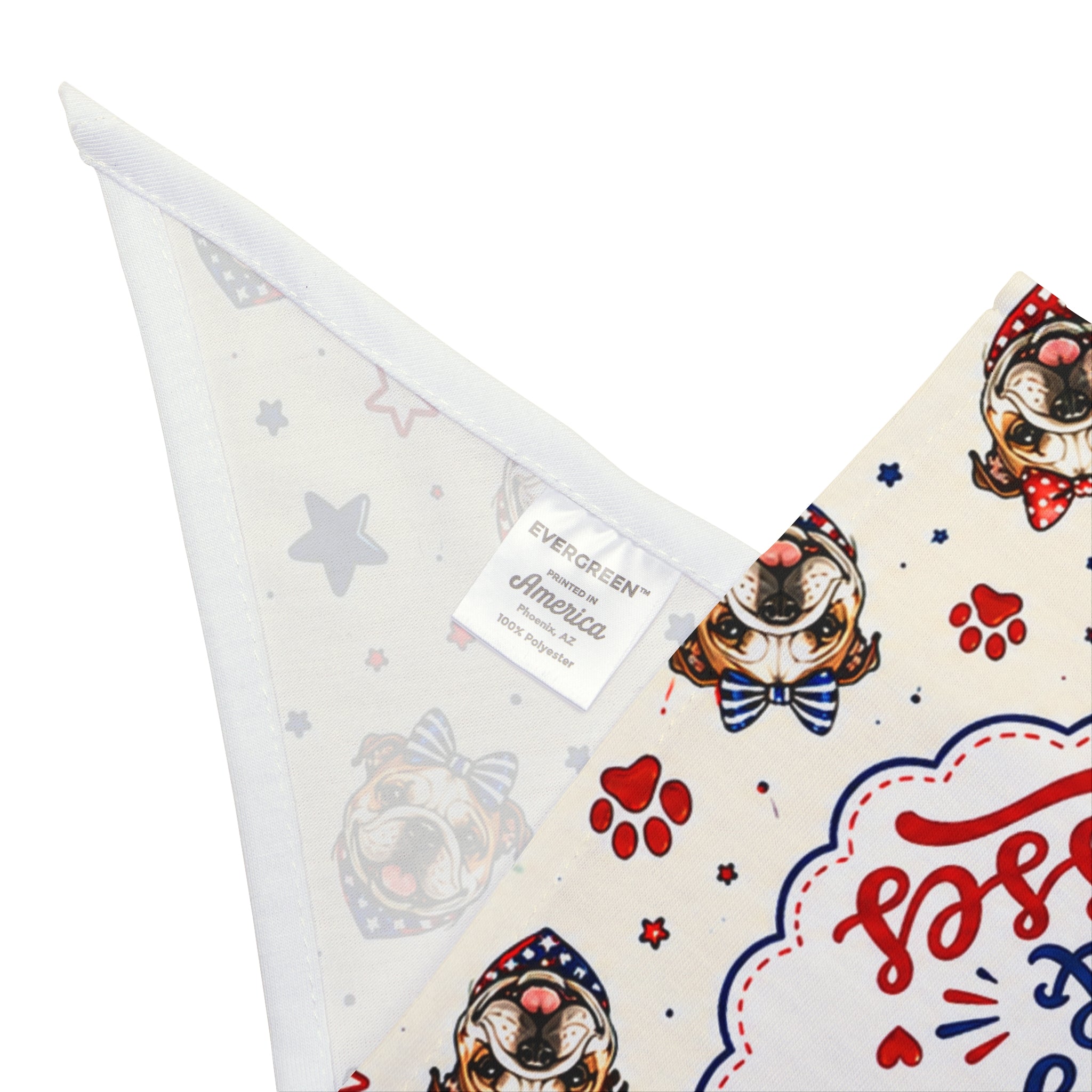 Liberty, Wiggles & Kisses 4th of July Dog Bandana (English)