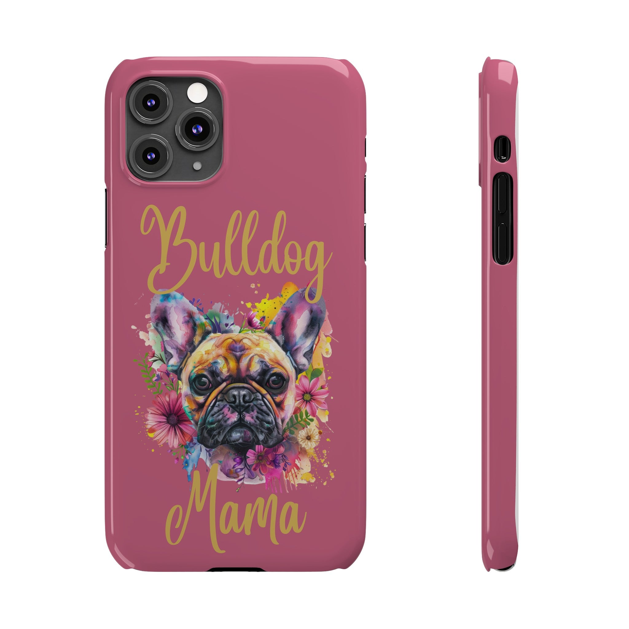 Bulldog Mama iPhone Cases (French/Pink)