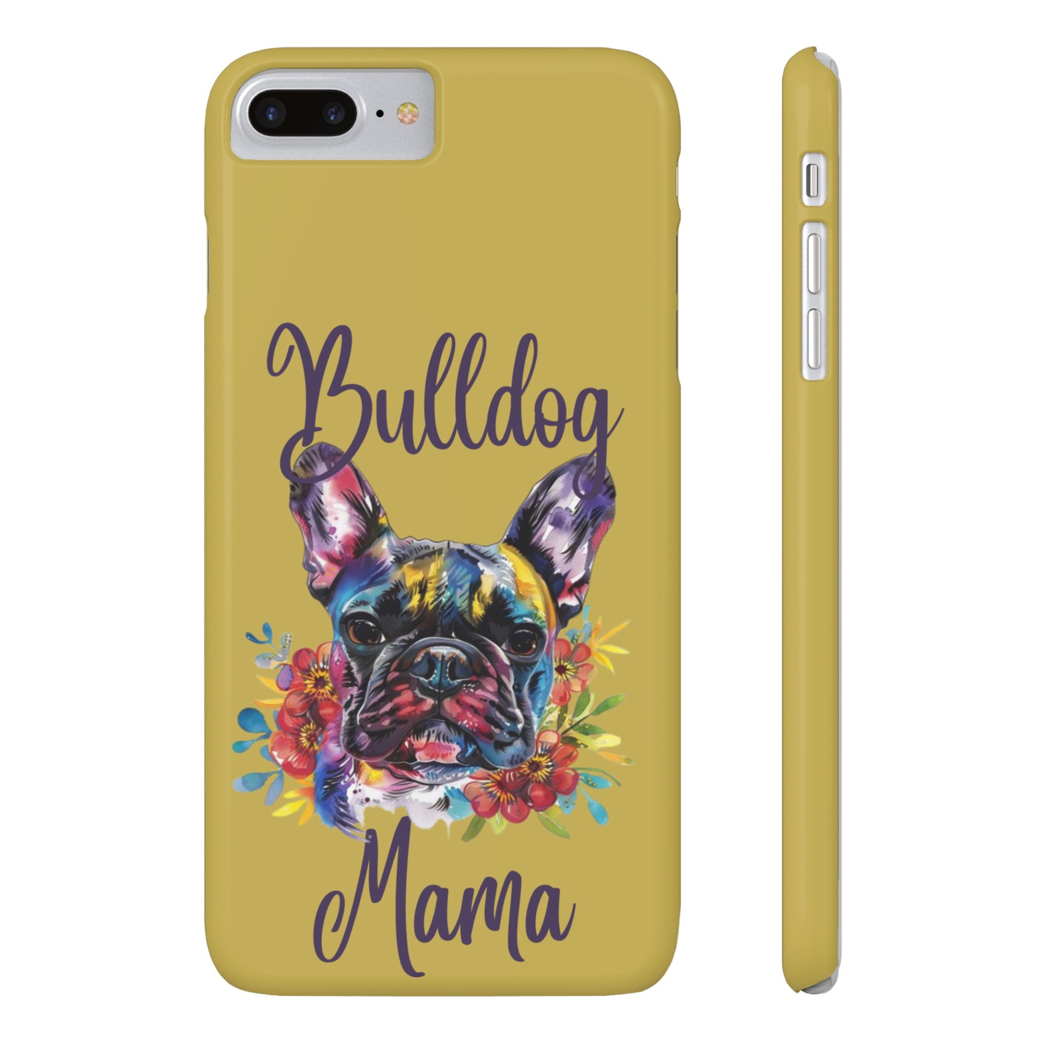 Bulldog Mama iPhone Cases (French/Lime)