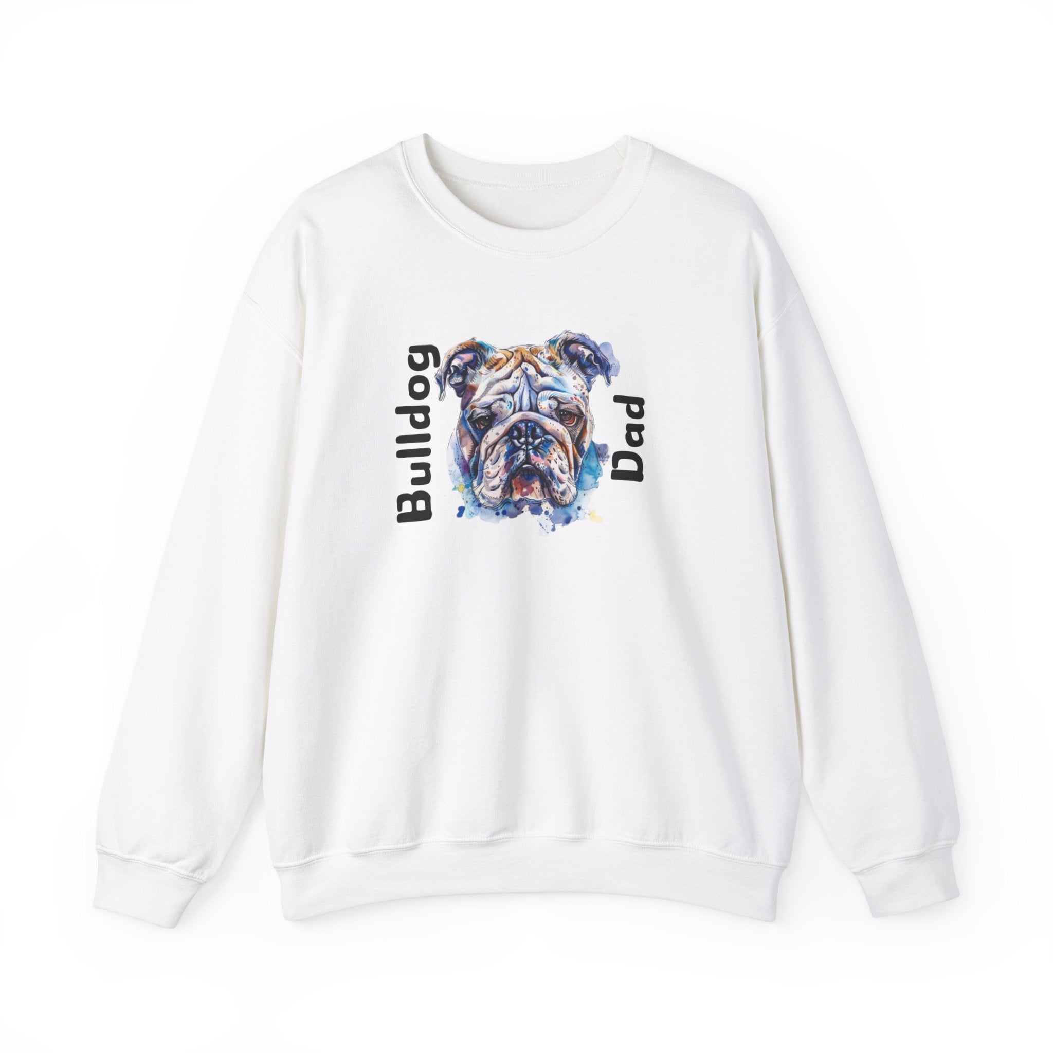 Bulldog Dad crew neck sweatshirt alternate view - English Bulldog mom gift | Tipsy Bully