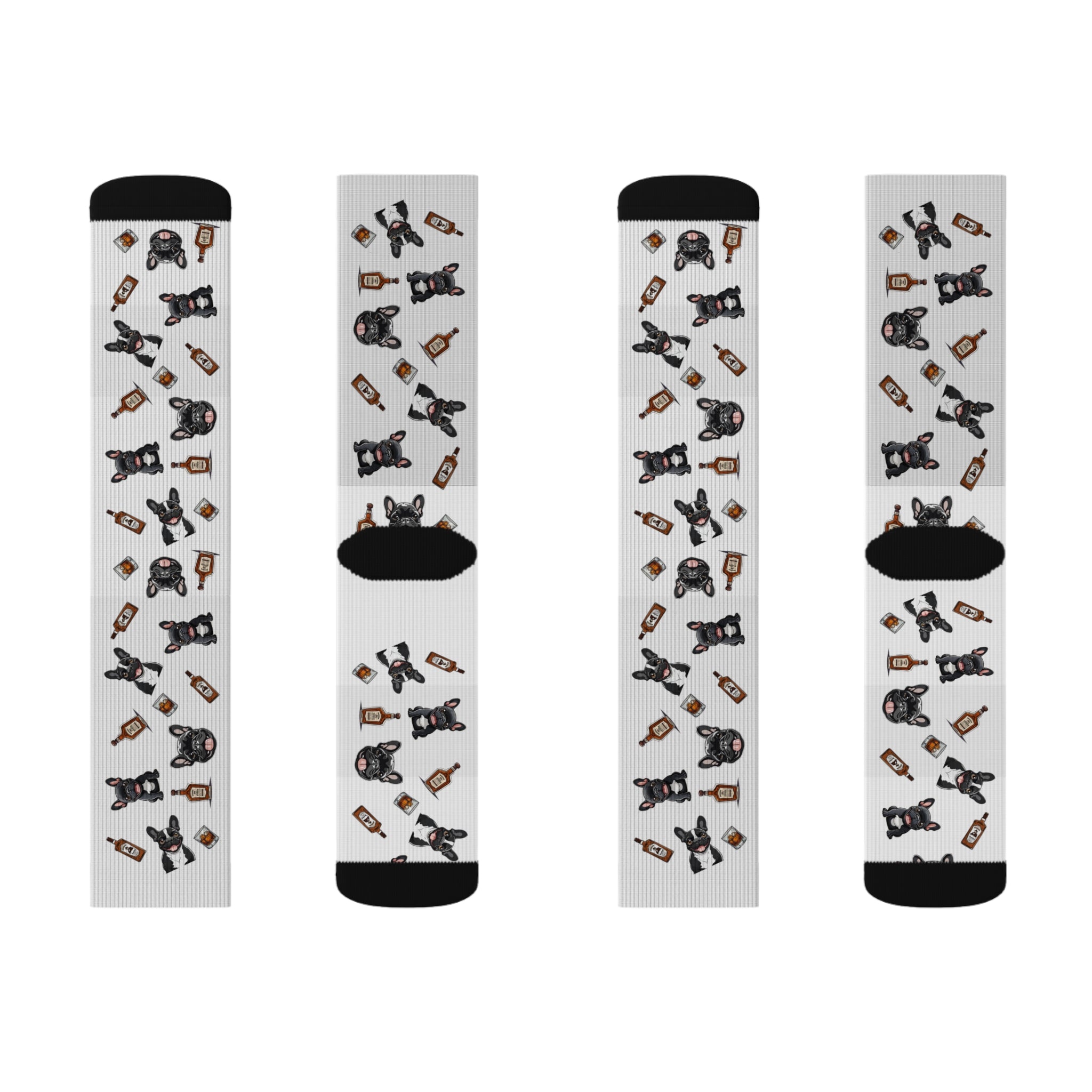 Tipsy Bully Bourbon & Bulldog Socks (French/Black)