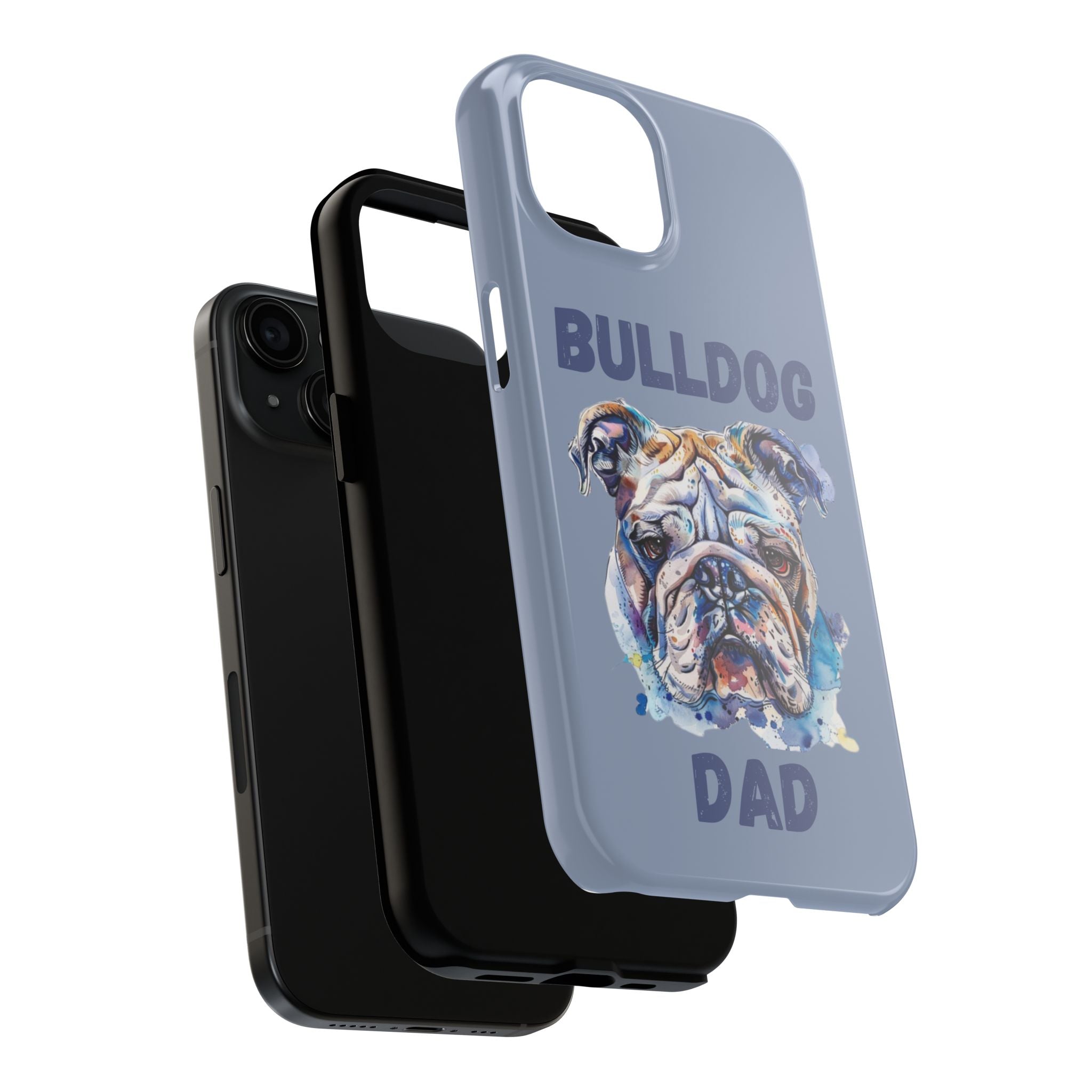 Bulldog Dad iPhone Cases (English/Watercolor) New