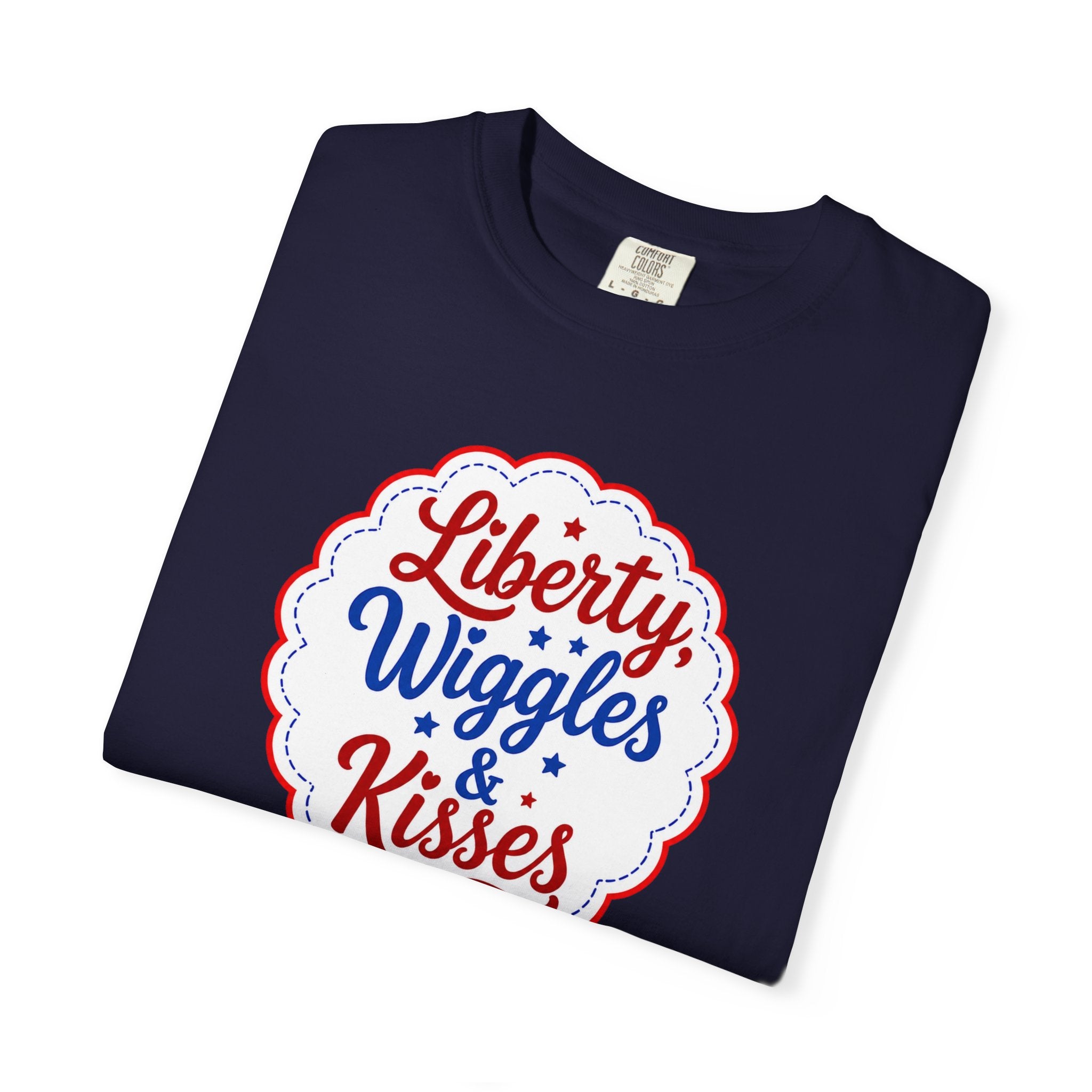 Stars, Stripes & Slobber Bulldog T-Shirt | Patriotic Garment-Dyed Tee (French)