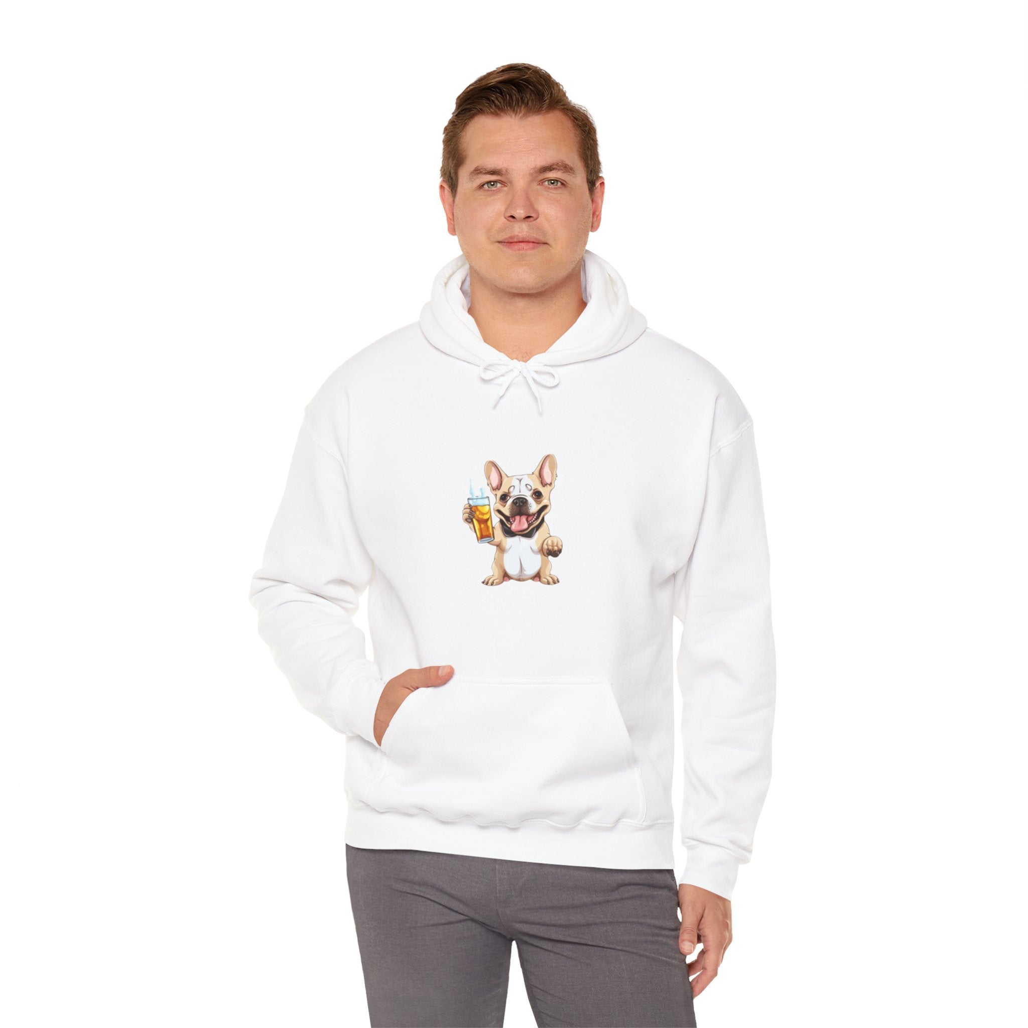 Bulldogs, Beer, and Bad Decisions" Hoodie - Your Go-To Gear for Mischievous Times! (French/Brown)
