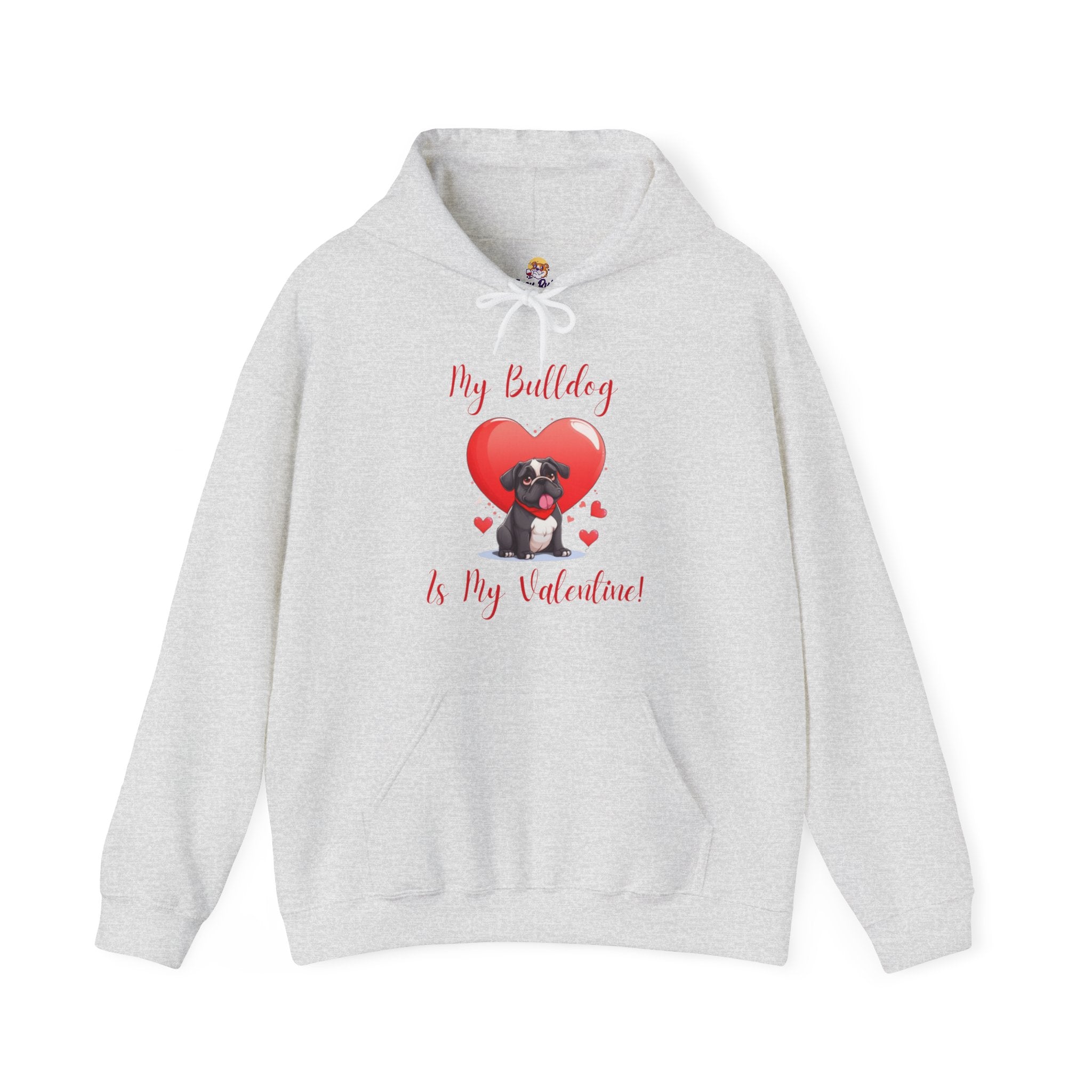 My Bulldog Is My Valentine - Customizable Bulldog Valentine's Day Hoodie from Tipsy Bully (English/Black)