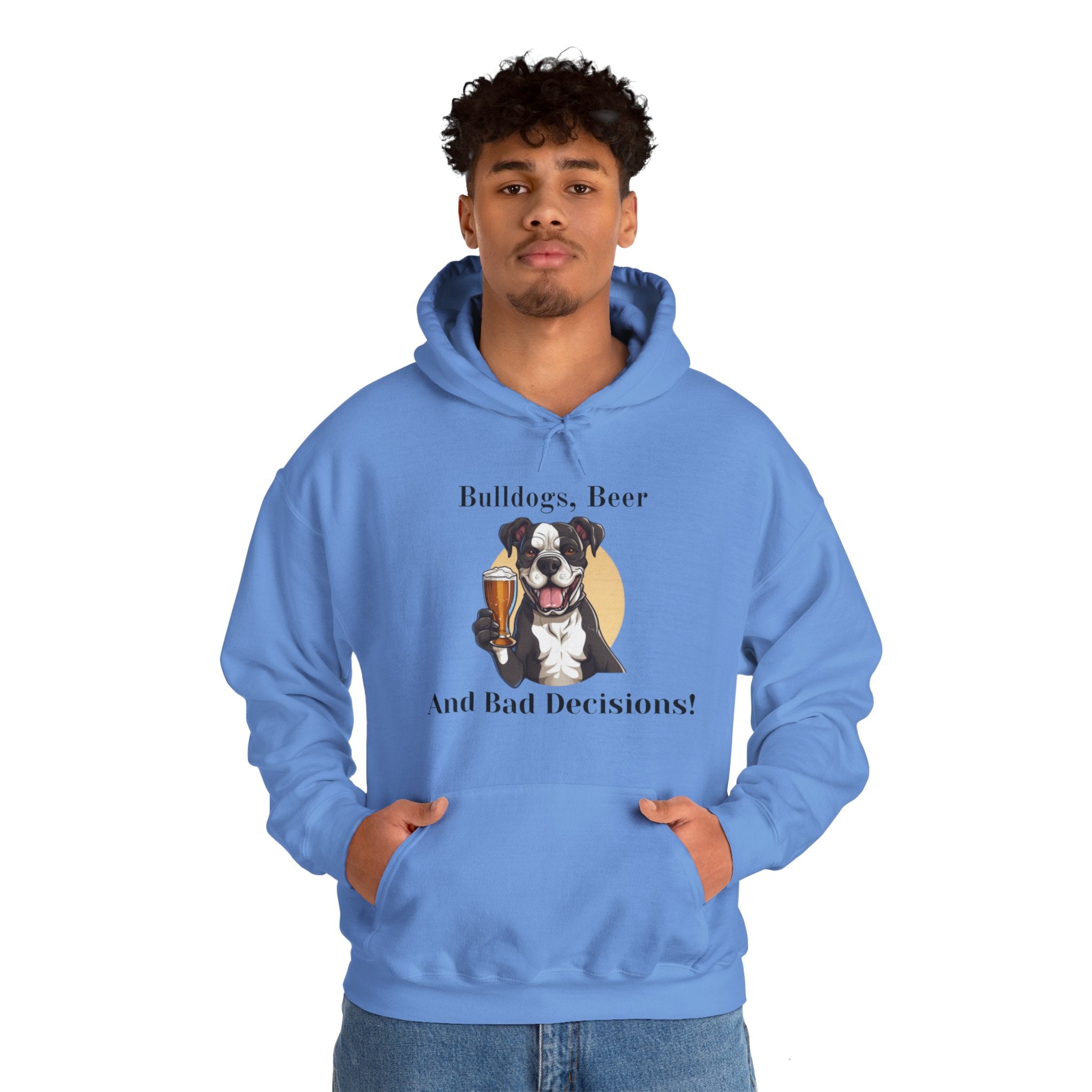 Bulldogs, Beer, and Bad Decisions" Hoodie - Your Go-To Gear for Mischievous Times! option 11 - English Bulldog mom gift | Tipsy Bully