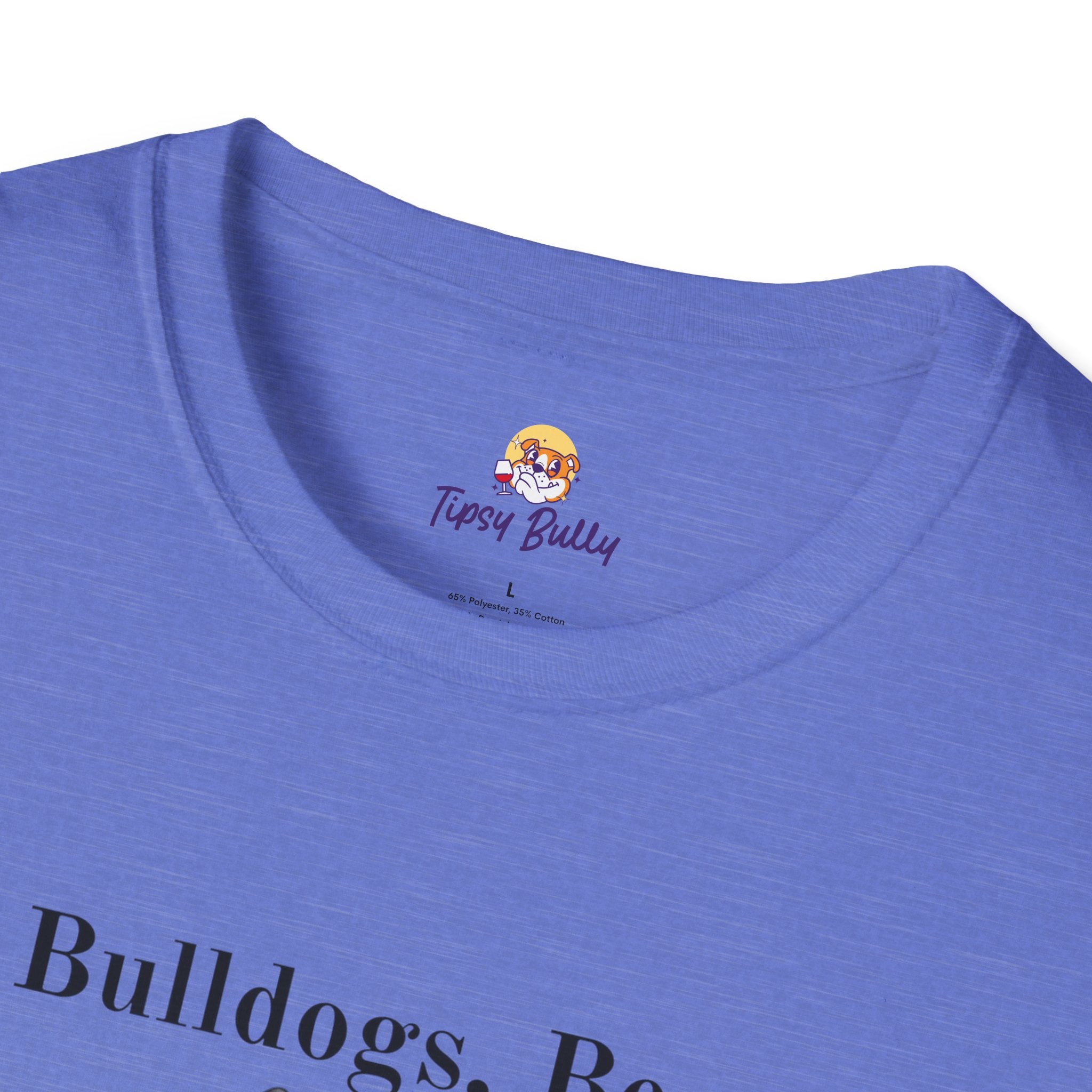 Bulldogs, Beer, and Bad Decisions" Unisex T-Shirt by Tipsy Bully lifestyle photo - English Bulldog mom gift | Tipsy Bully