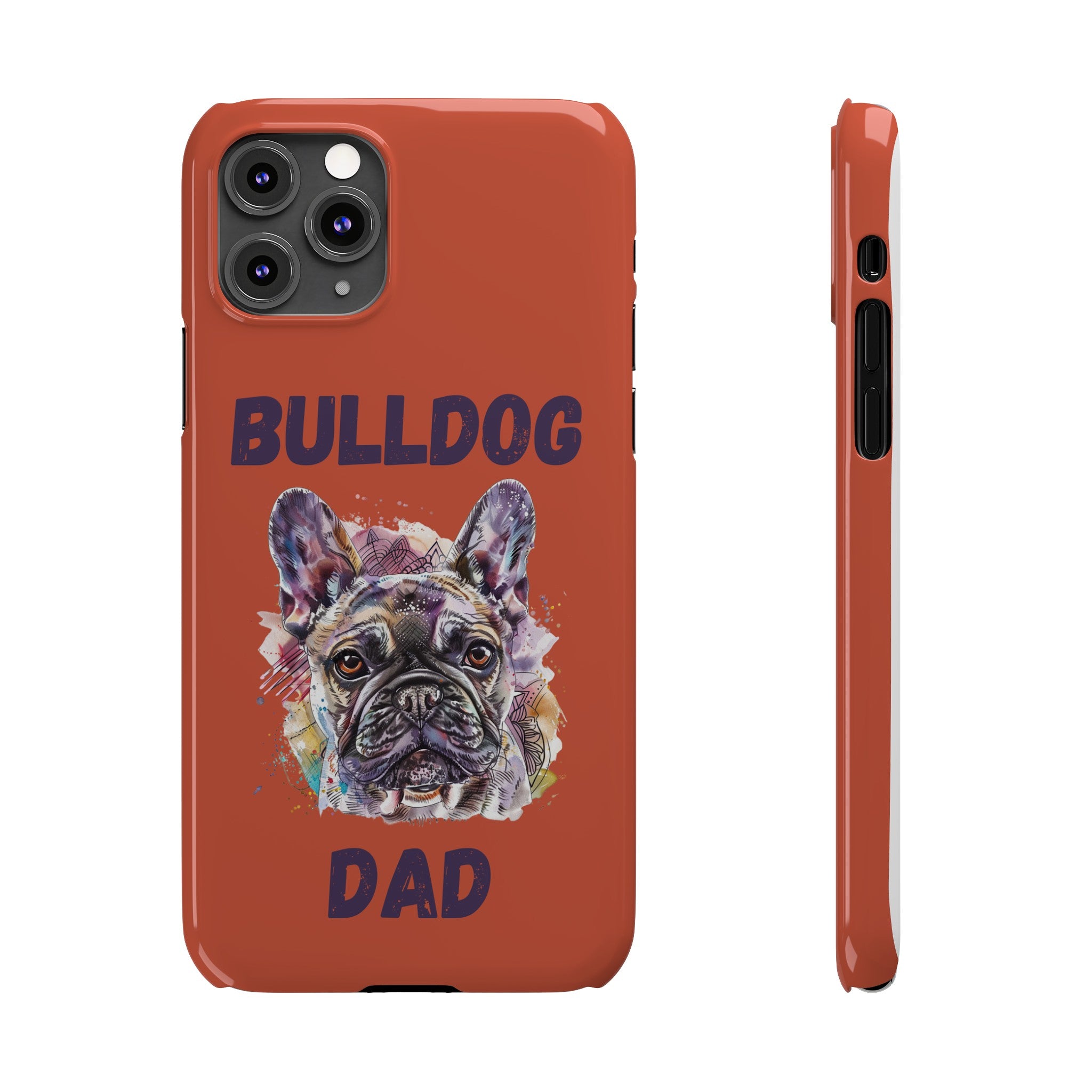 Bulldog Dad iPhone Cases (French/Orange)