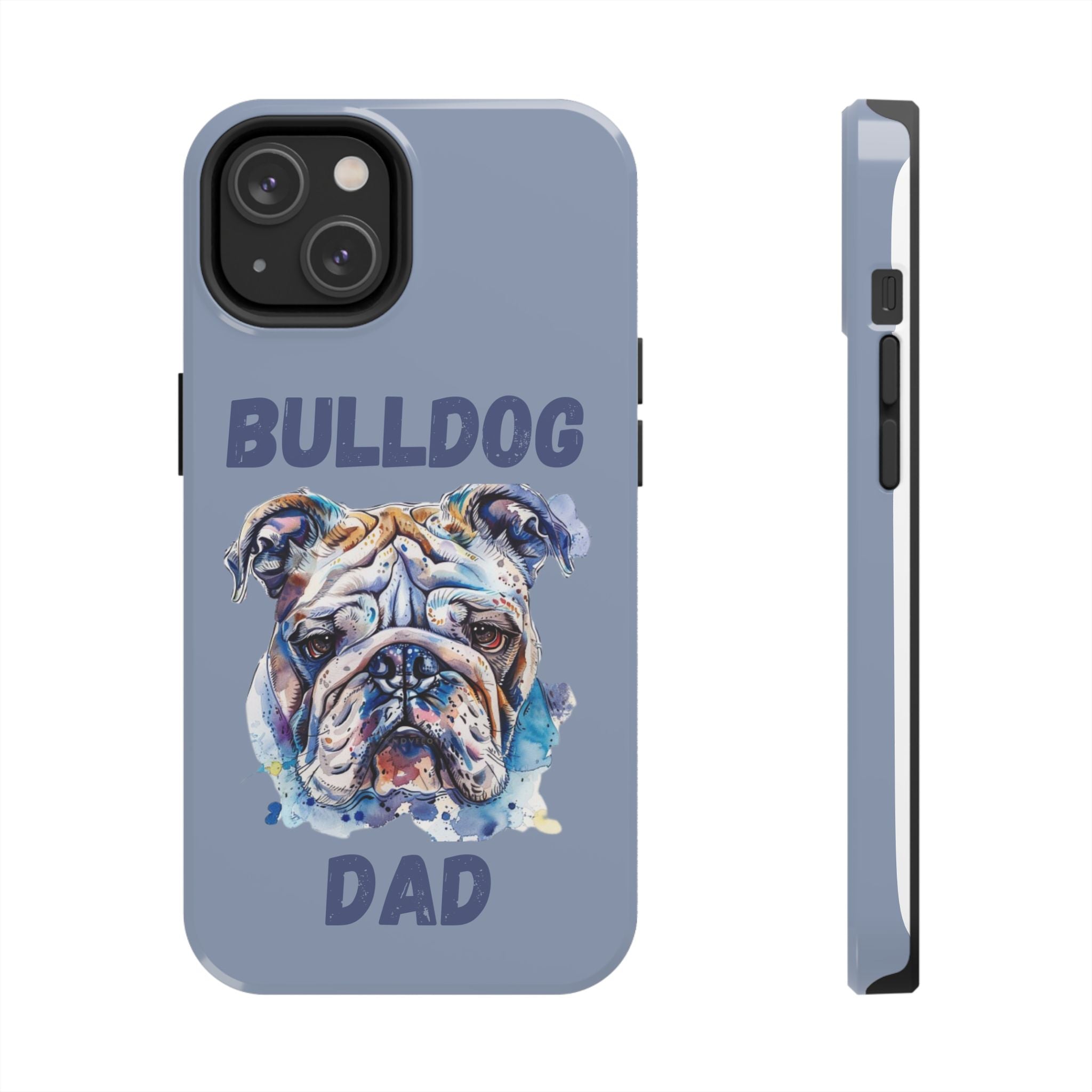 Bulldog Dad iPhone Cases (English/Watercolor) New