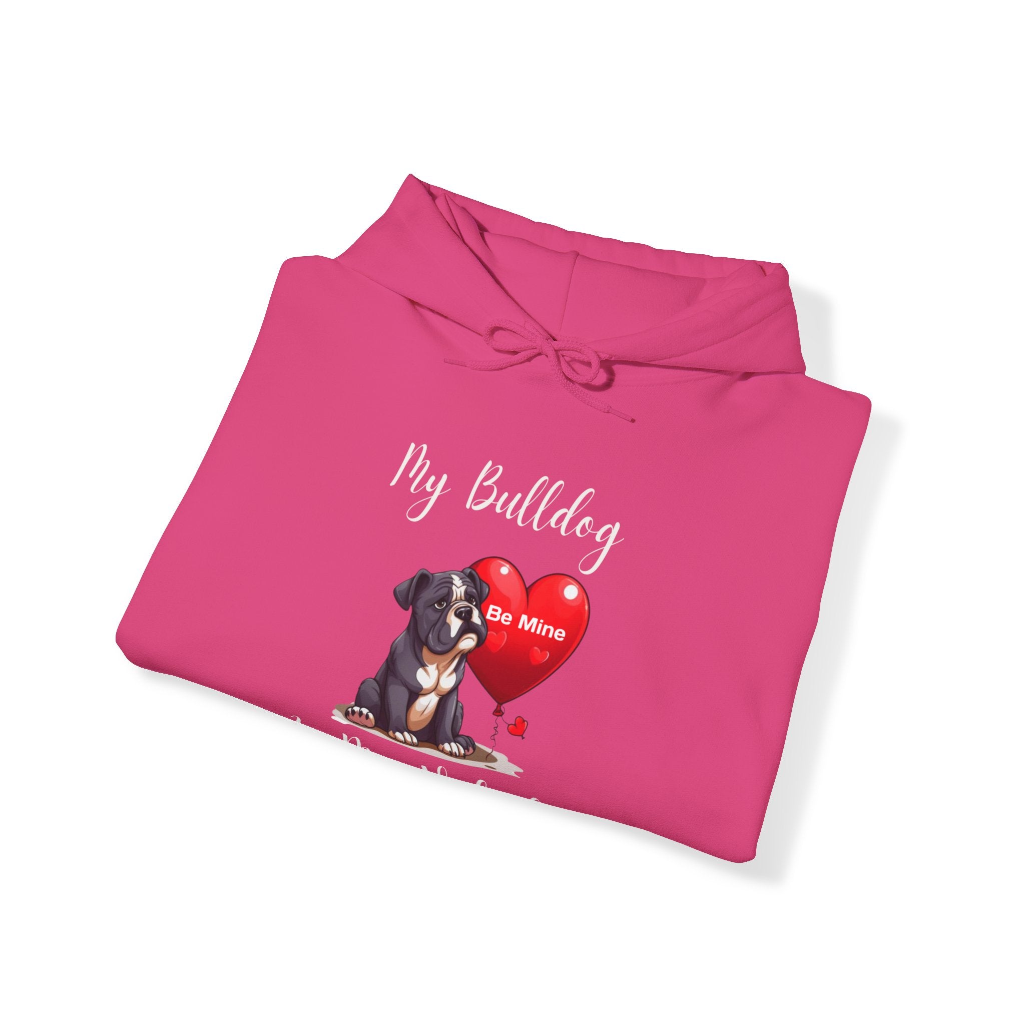 My Bulldog Is My Valentine- Customizable Bulldog Valentine's Day Hoodie from Tipsy Bully (English/Black)