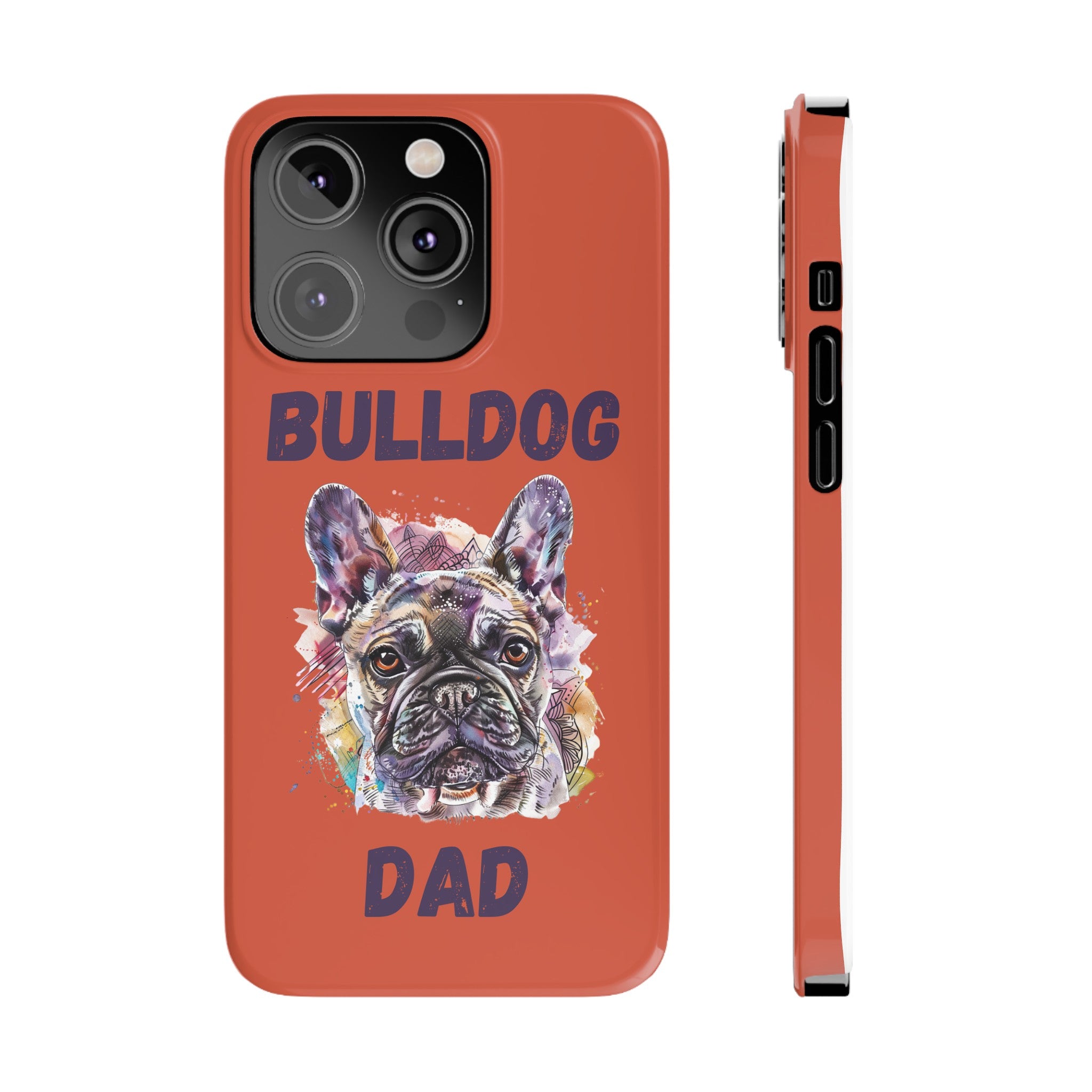 Bulldog Dad iPhone Cases (French/Orange)