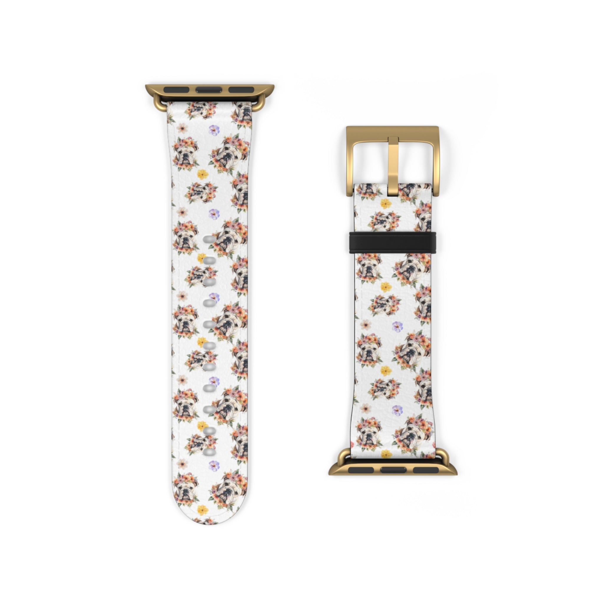 Bulldog Apple Watch Bands (English/Flower)