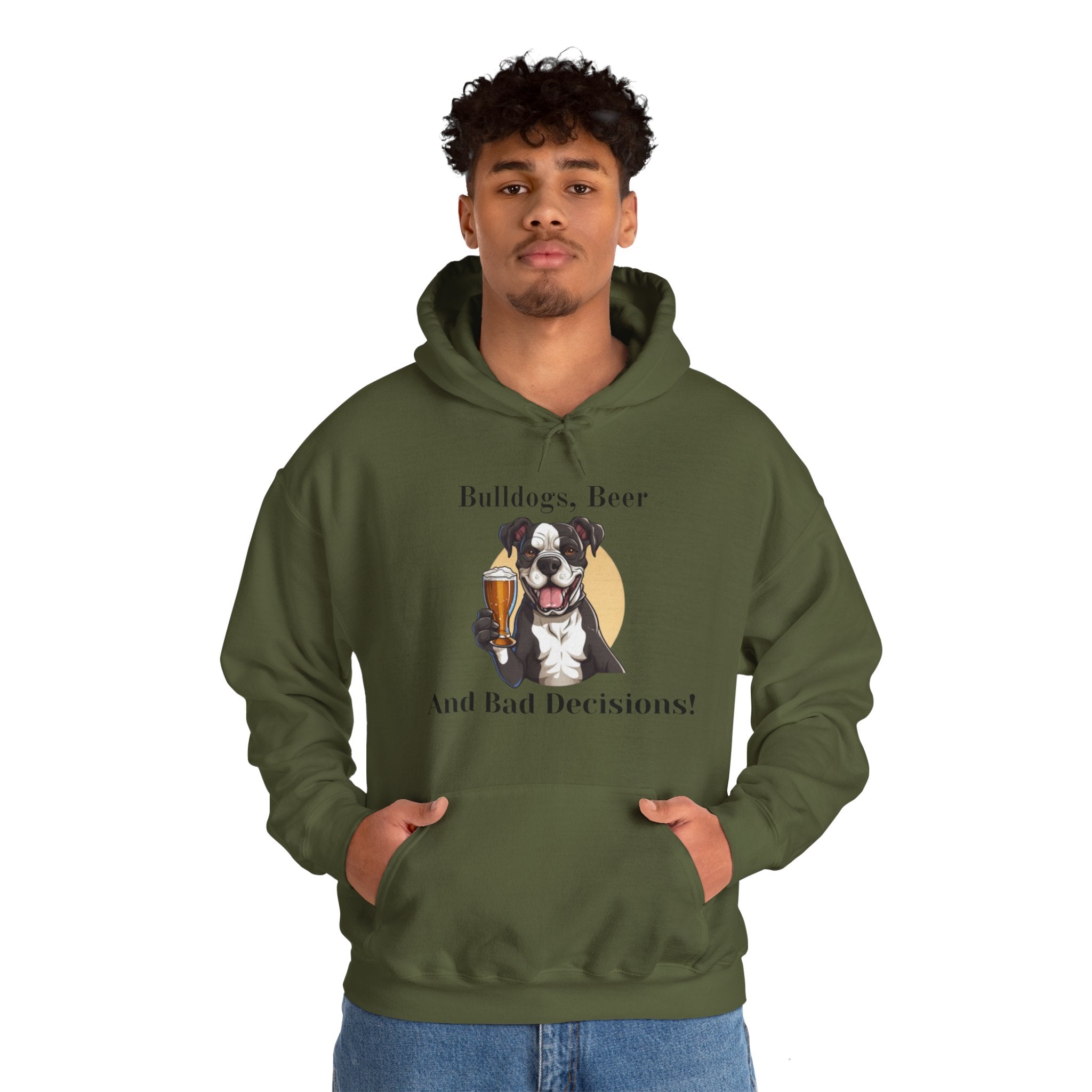 Bulldogs, Beer, and Bad Decisions" Hoodie - Your Go-To Gear for Mischievous Times! option 17 - English Bulldog mom gift | Tipsy Bully