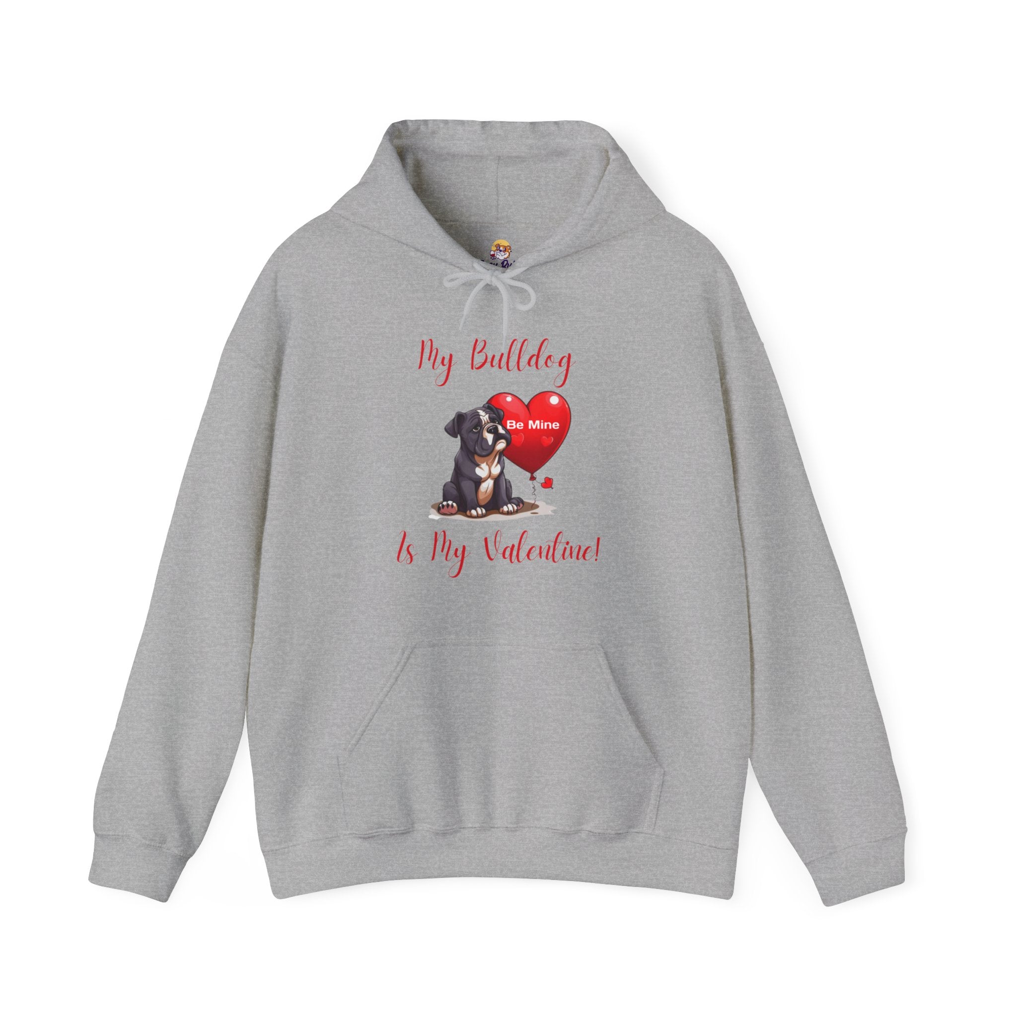 My Bulldog Is My Valentine- Customizable Bulldog Valentine's Day Hoodie from Tipsy Bully (English/Black)